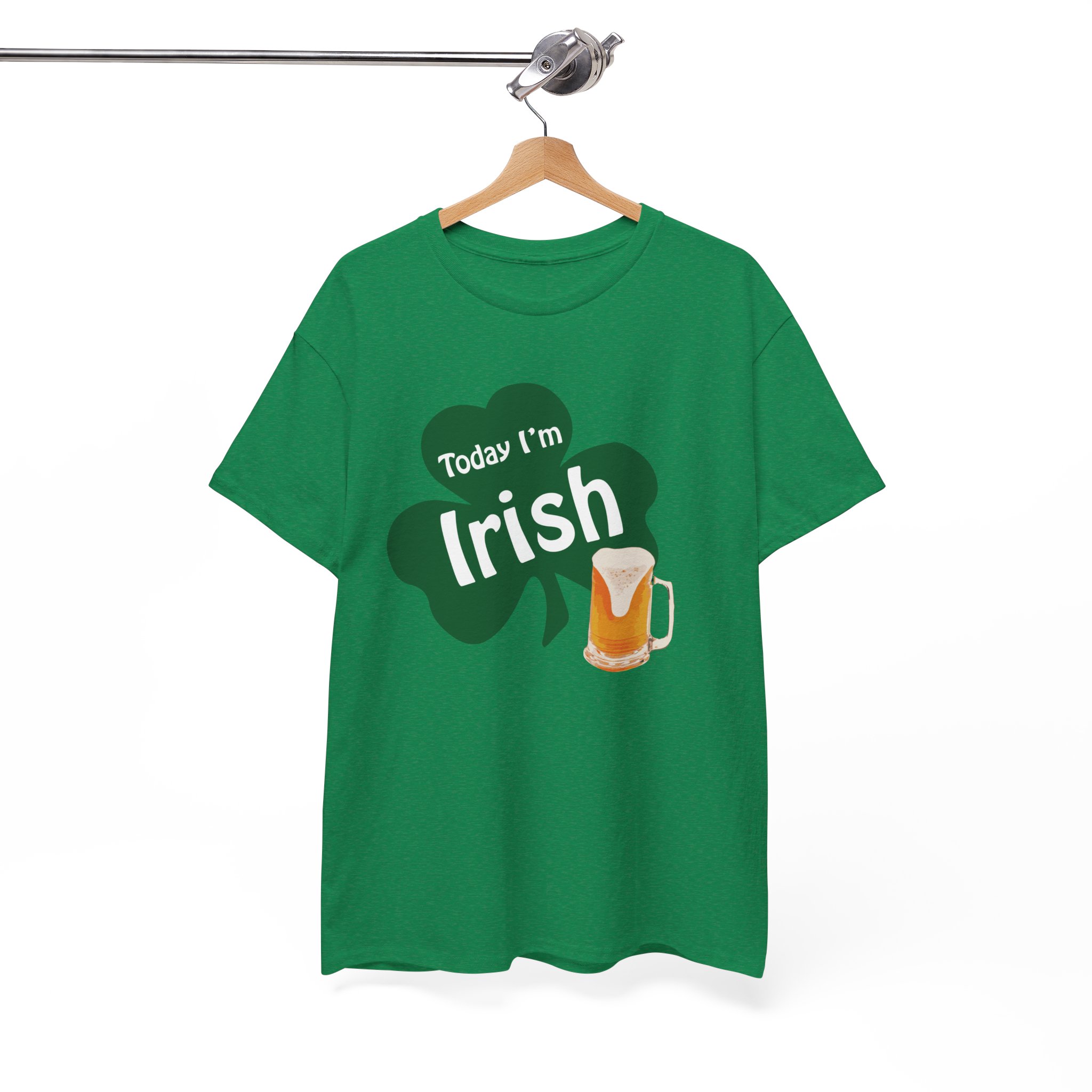 St. Patrick's Today I'm Irish Shamrock Beer T-Shirt - Image 4