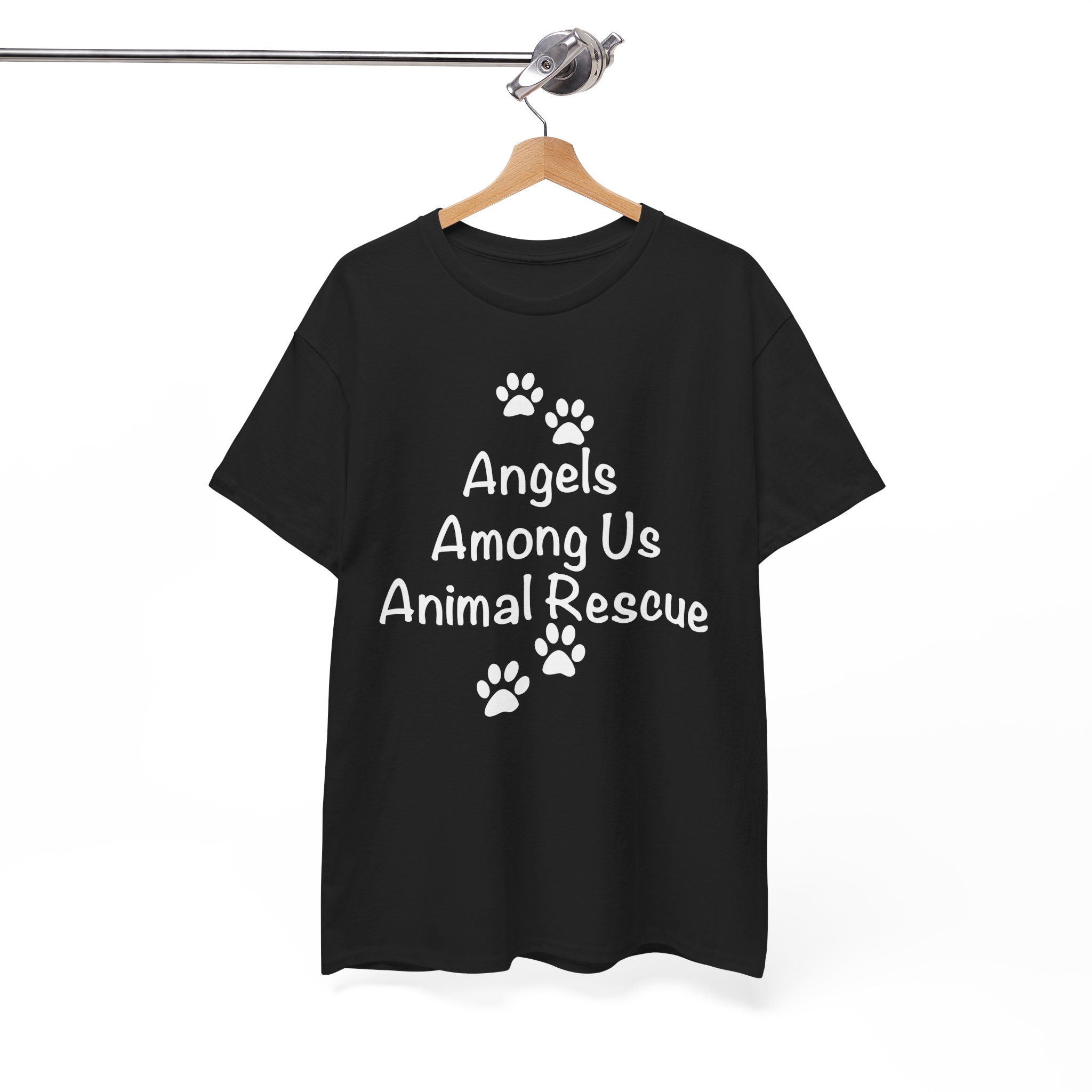 Angels Among Us Animal Rescue Paw Pet Lover T-Shirt - Image 3