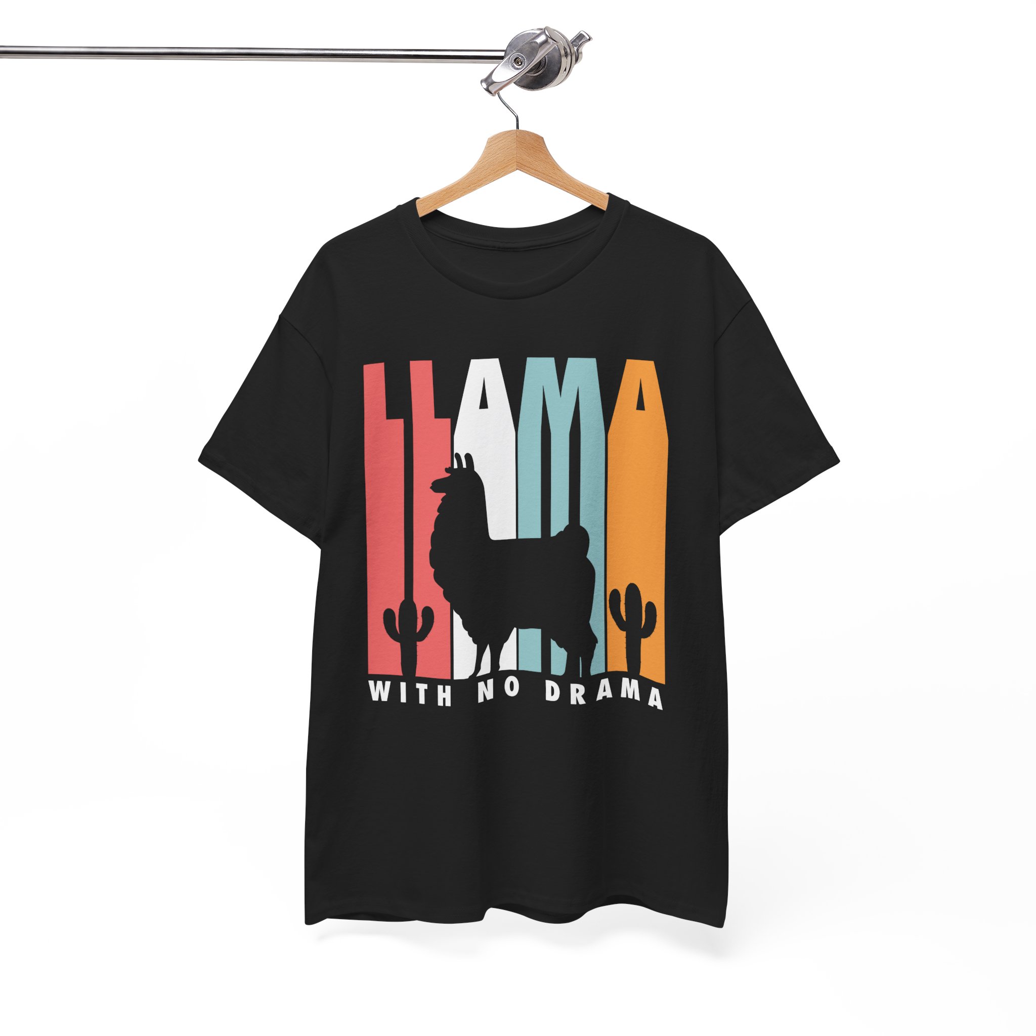 Llama With No Drama Retro T‑Shirt - Image 3