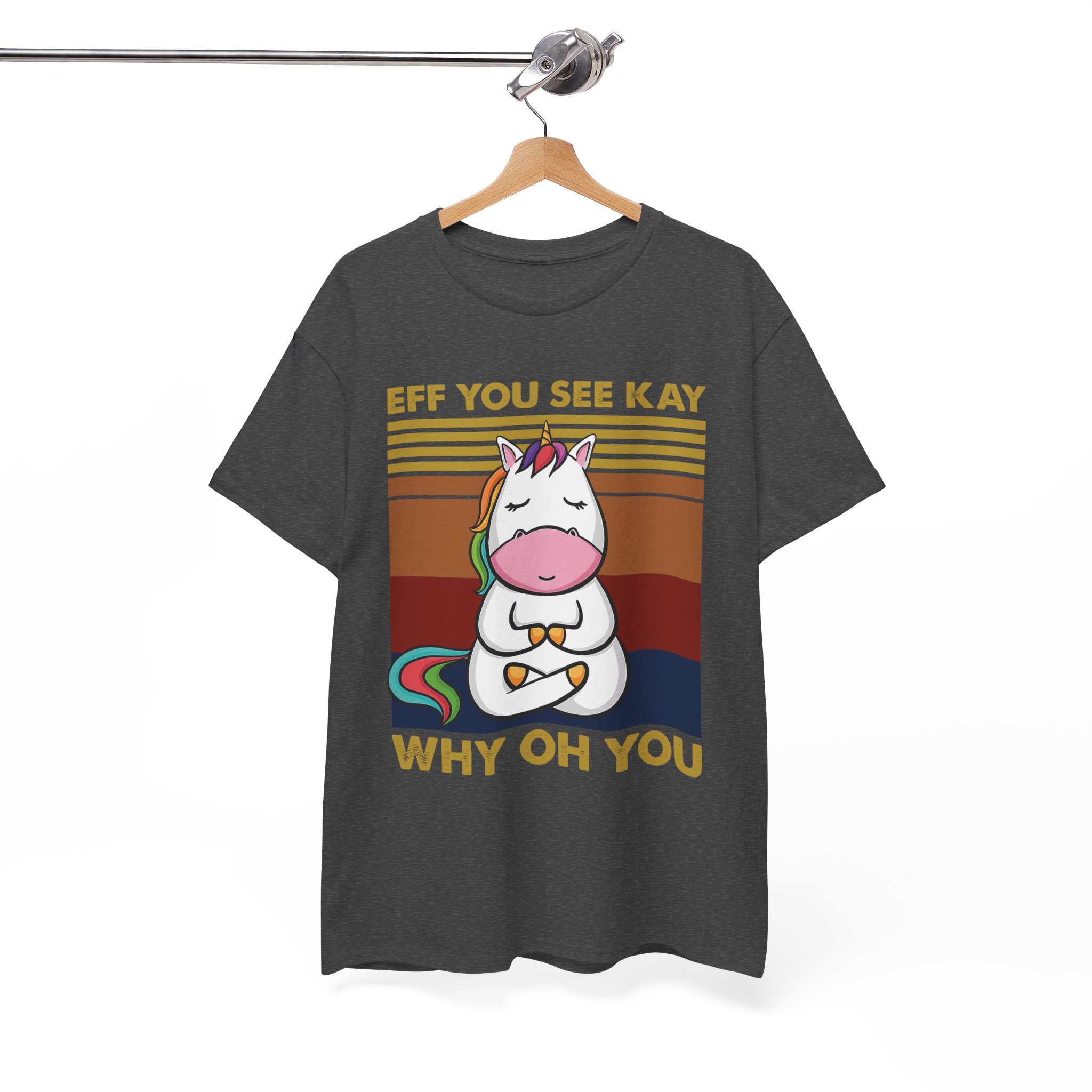 Funny Unicorn Eff You See Kay Why Oh You Retro T-Shirt - Image 6
