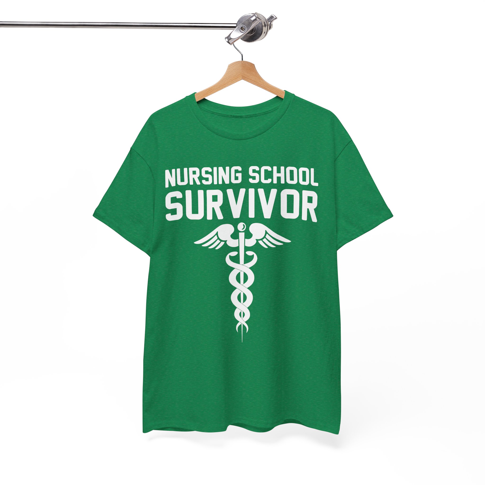 Nursing School Survivor Caduceus Grad Gift Tee - Image 5