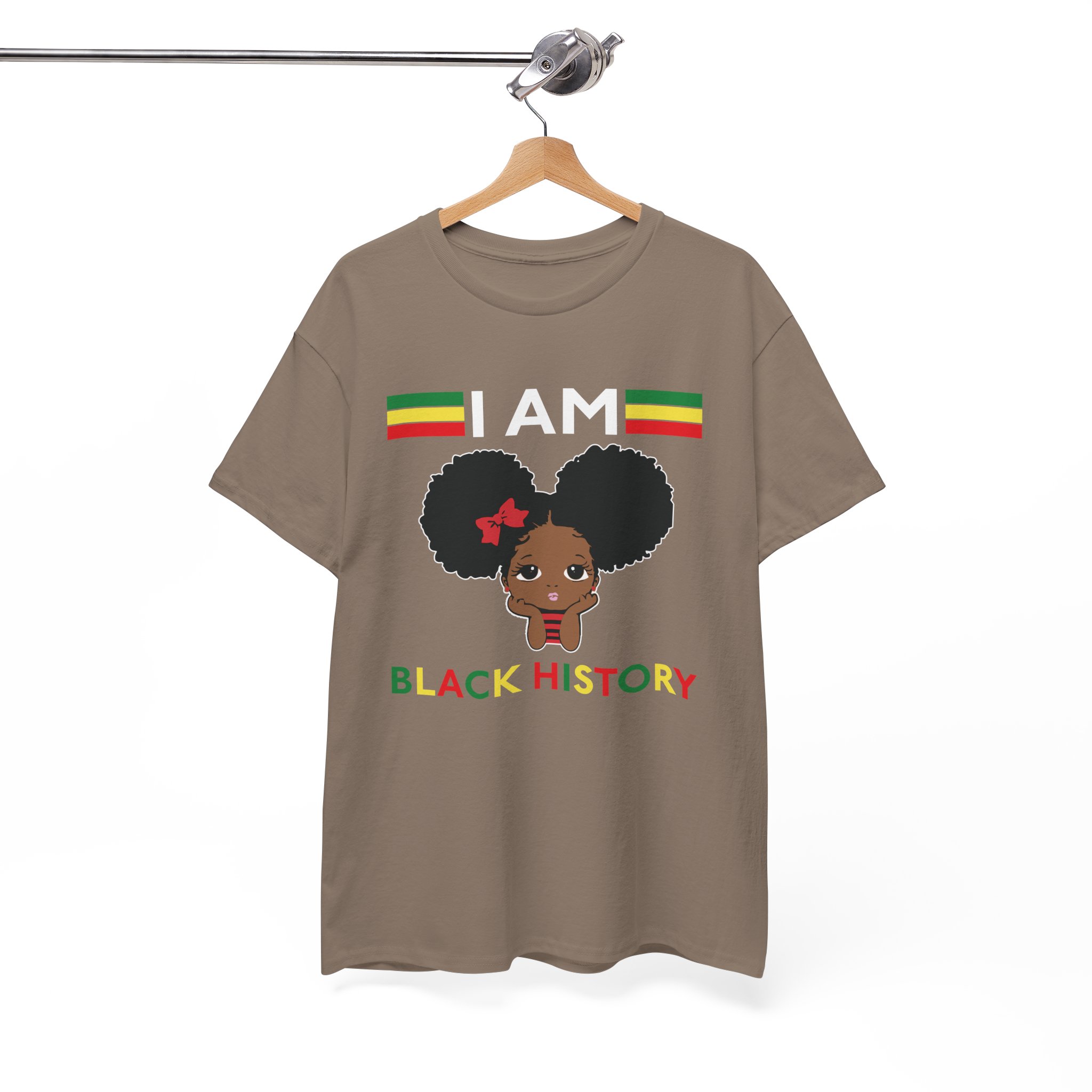 I Am Black History Afro Girl T-Shirt - Image 5