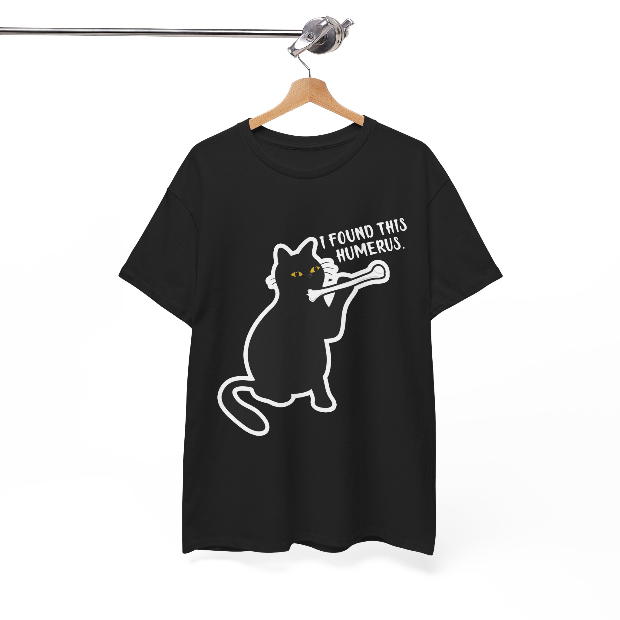 I Found This Humerus Funny Cat Anatomy Skeleton T-Shirt - Image 3