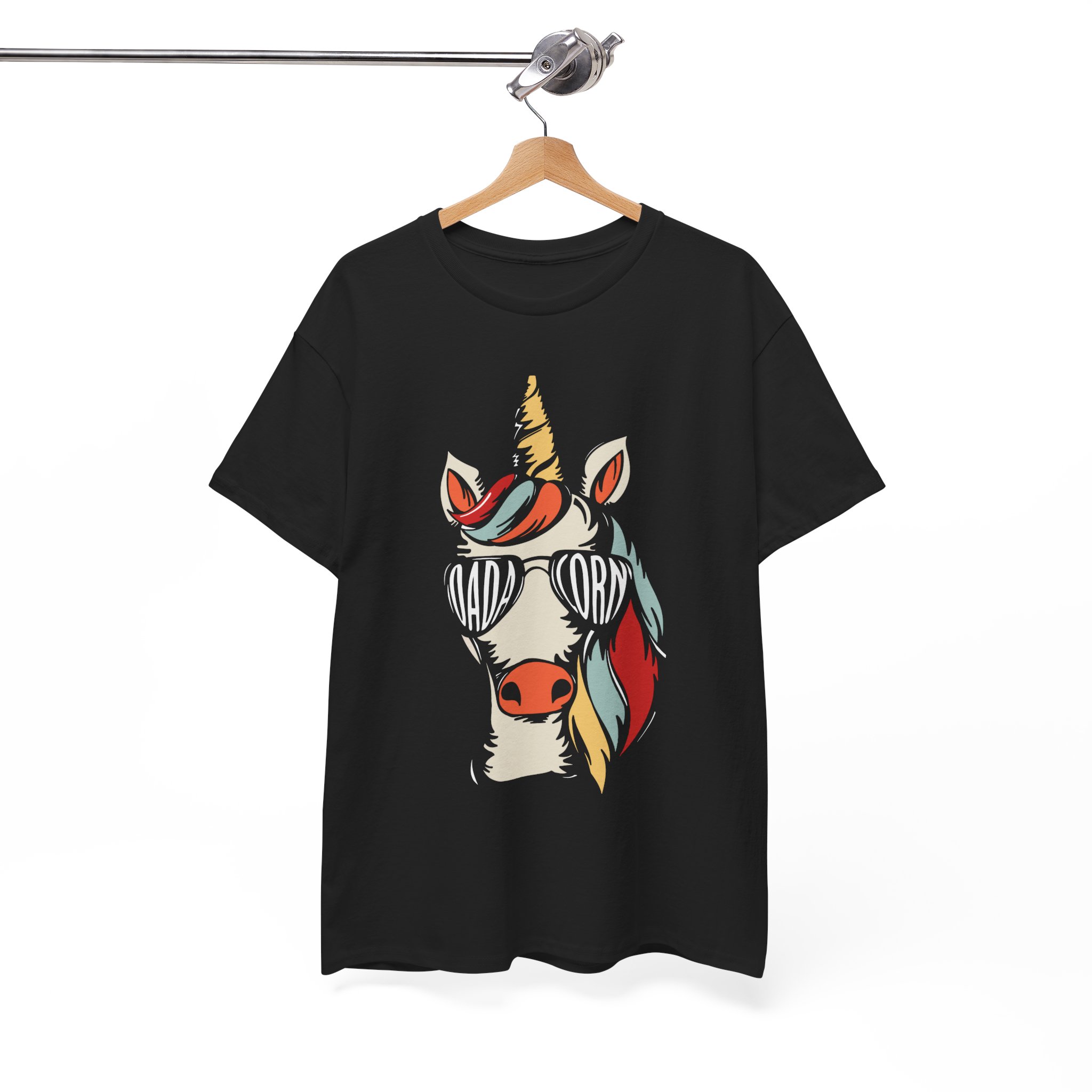 Dad Unicorn Sunglasses Retro T-Shirt - Image 3