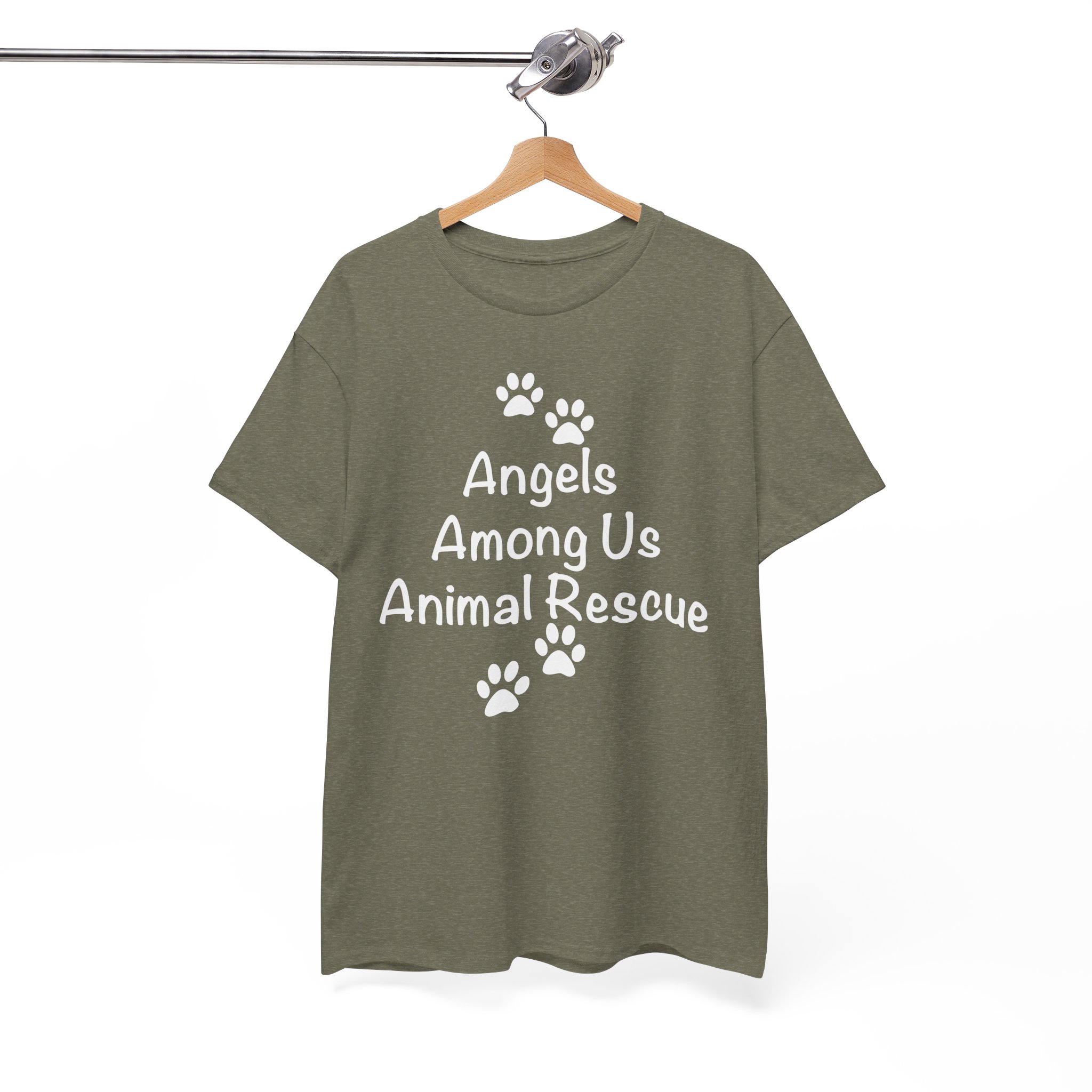 Angels Among Us Animal Rescue Paw Pet Lover T-Shirt - Image 4