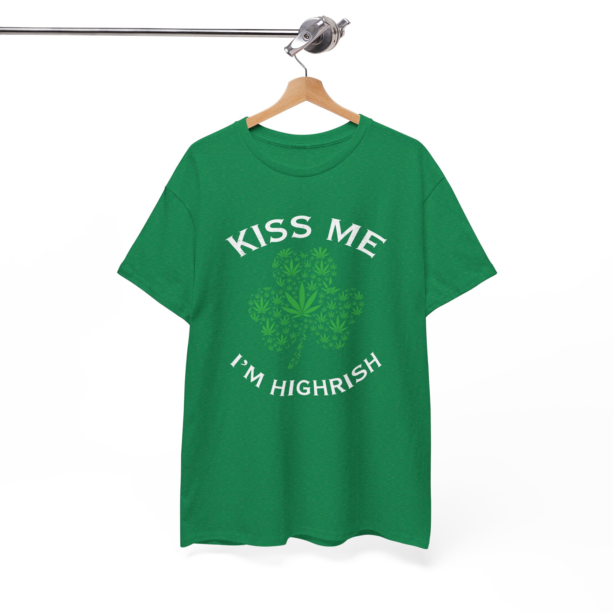Kiss Me I’m Highrish Shamrock T-Shirt - Image 4