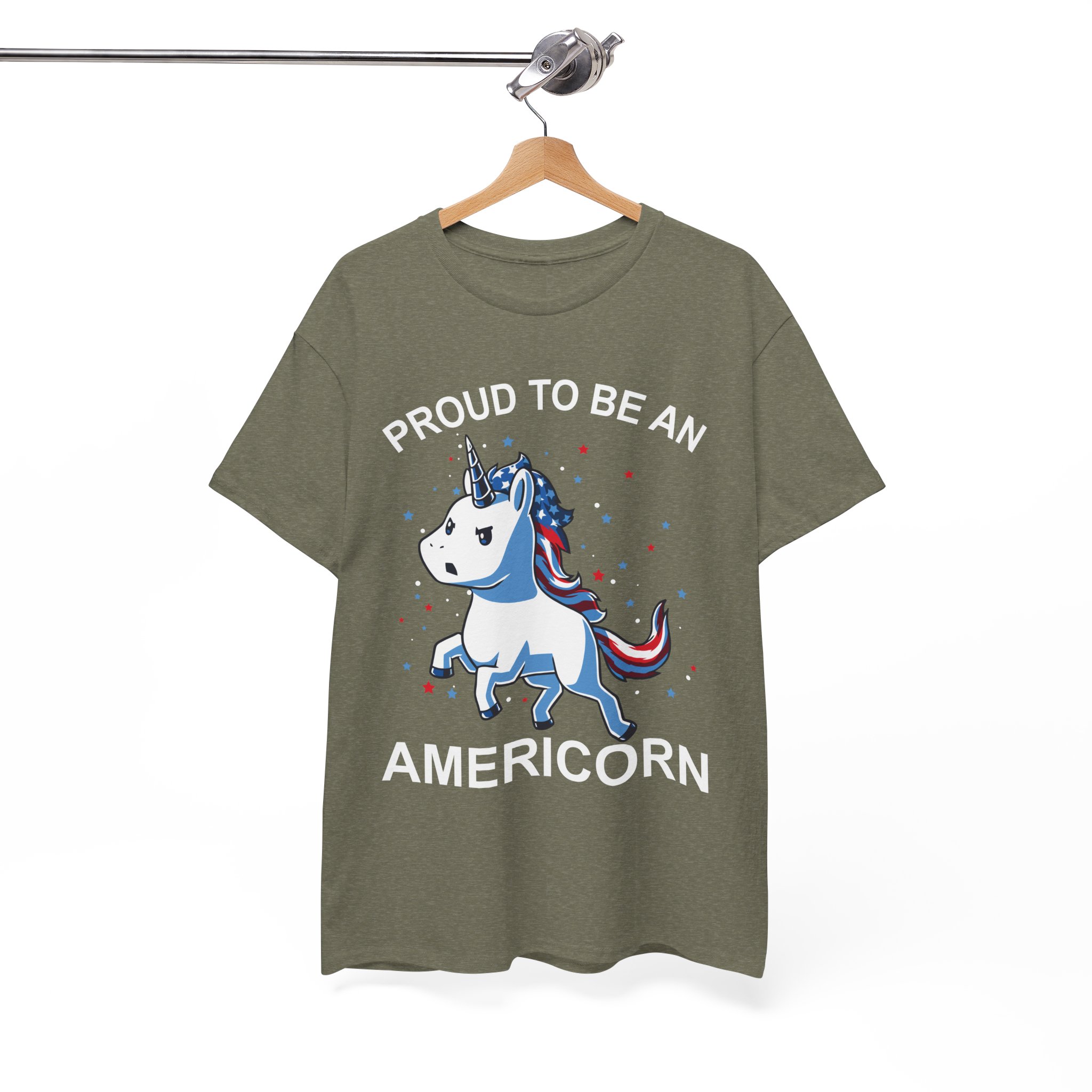 Proud to Be an Americorn Unicorn Patriotic American T-Shirt - Image 4
