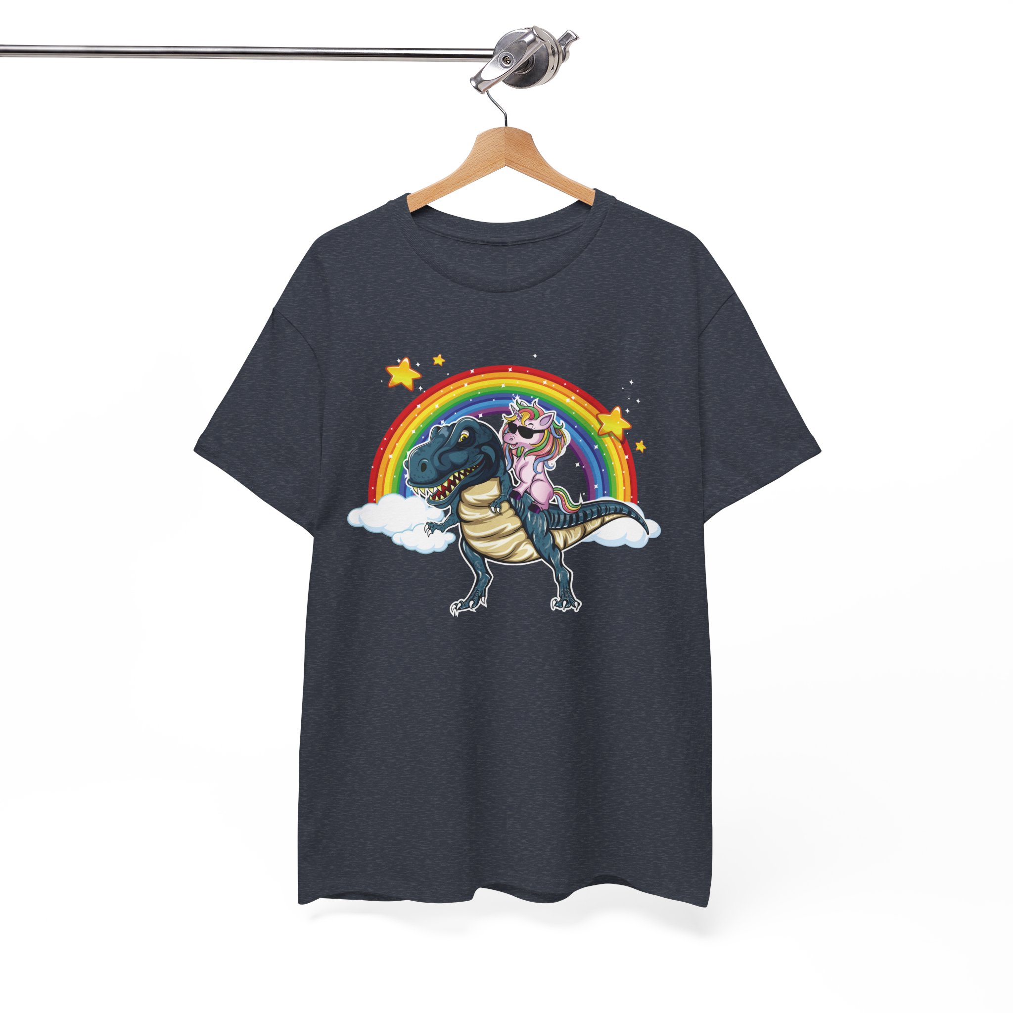 Unicorn Ride Dino T-Rex Retro T-Shirt - Image 9