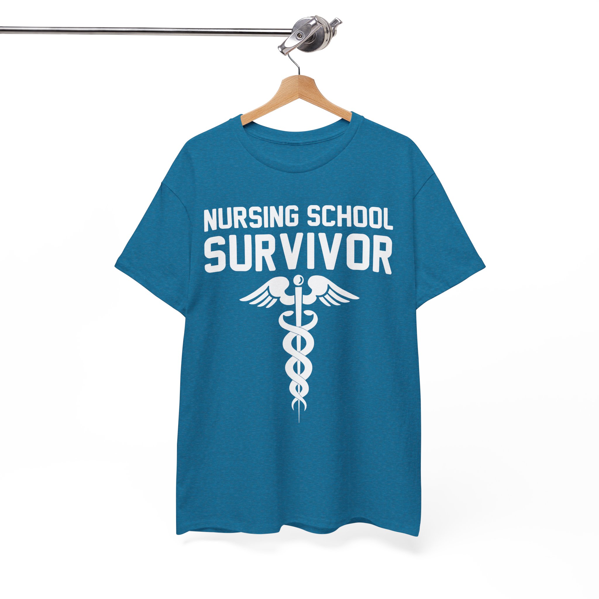 Nursing School Survivor Caduceus Grad Gift Tee - Image 6