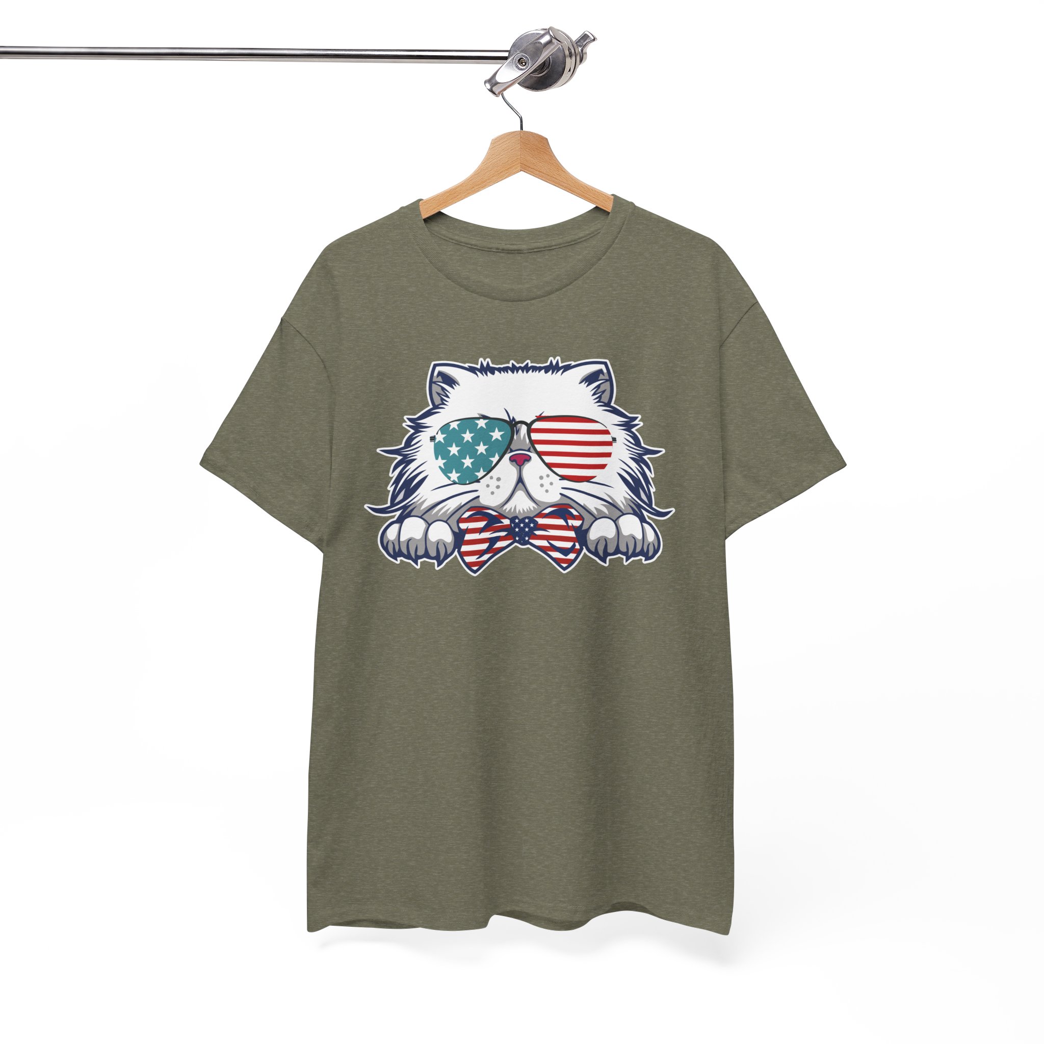 Patriotic Cat 4th of July American T-Shirt - Image 5