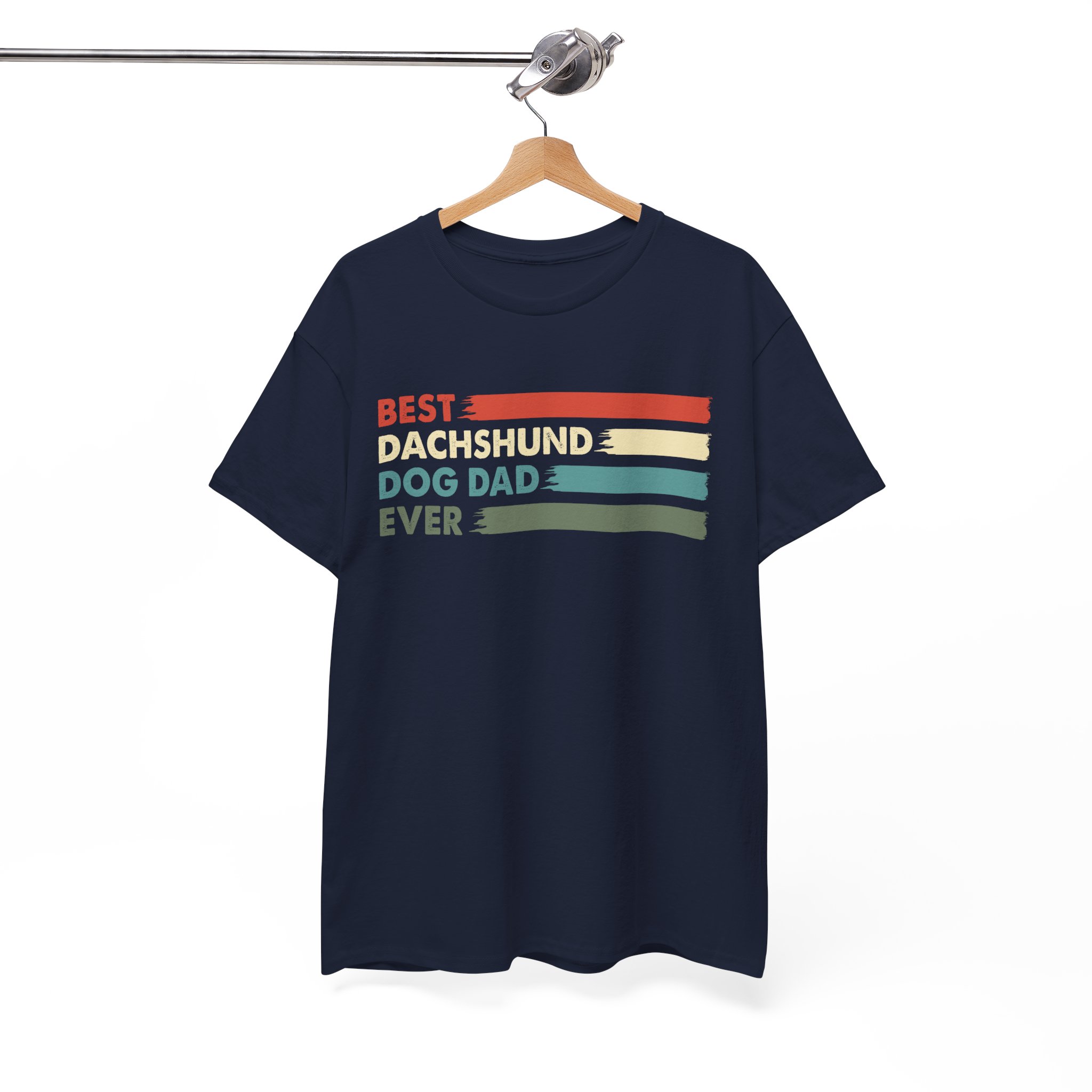 Best Dachshund Dog Dad Ever Retro T-Shirt - Image 7