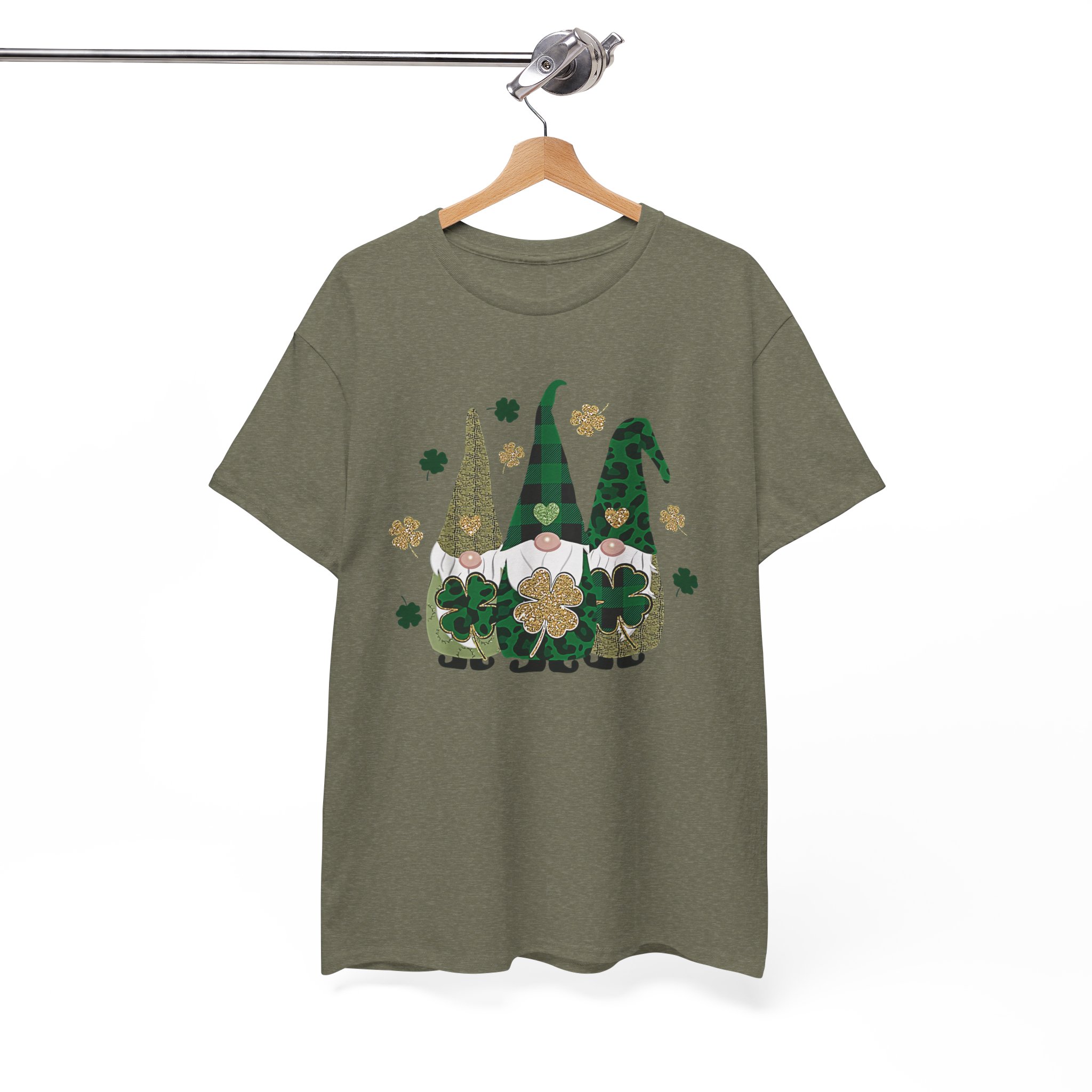 St. Patrick's Day Shamrock Gnome Clover Irish Holiday T-Shirt - Image 3