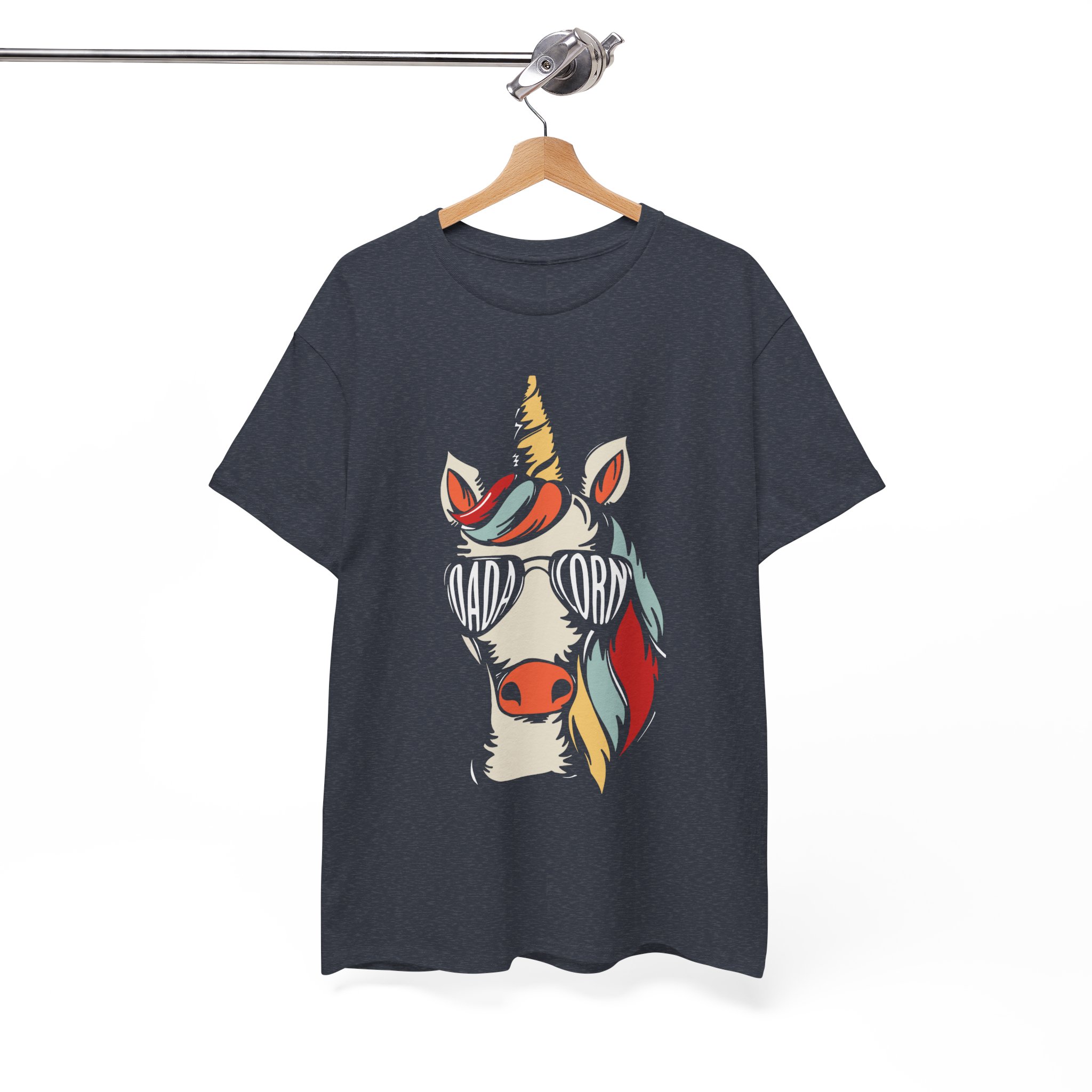 Dad Unicorn Sunglasses Retro T-Shirt - Image 10