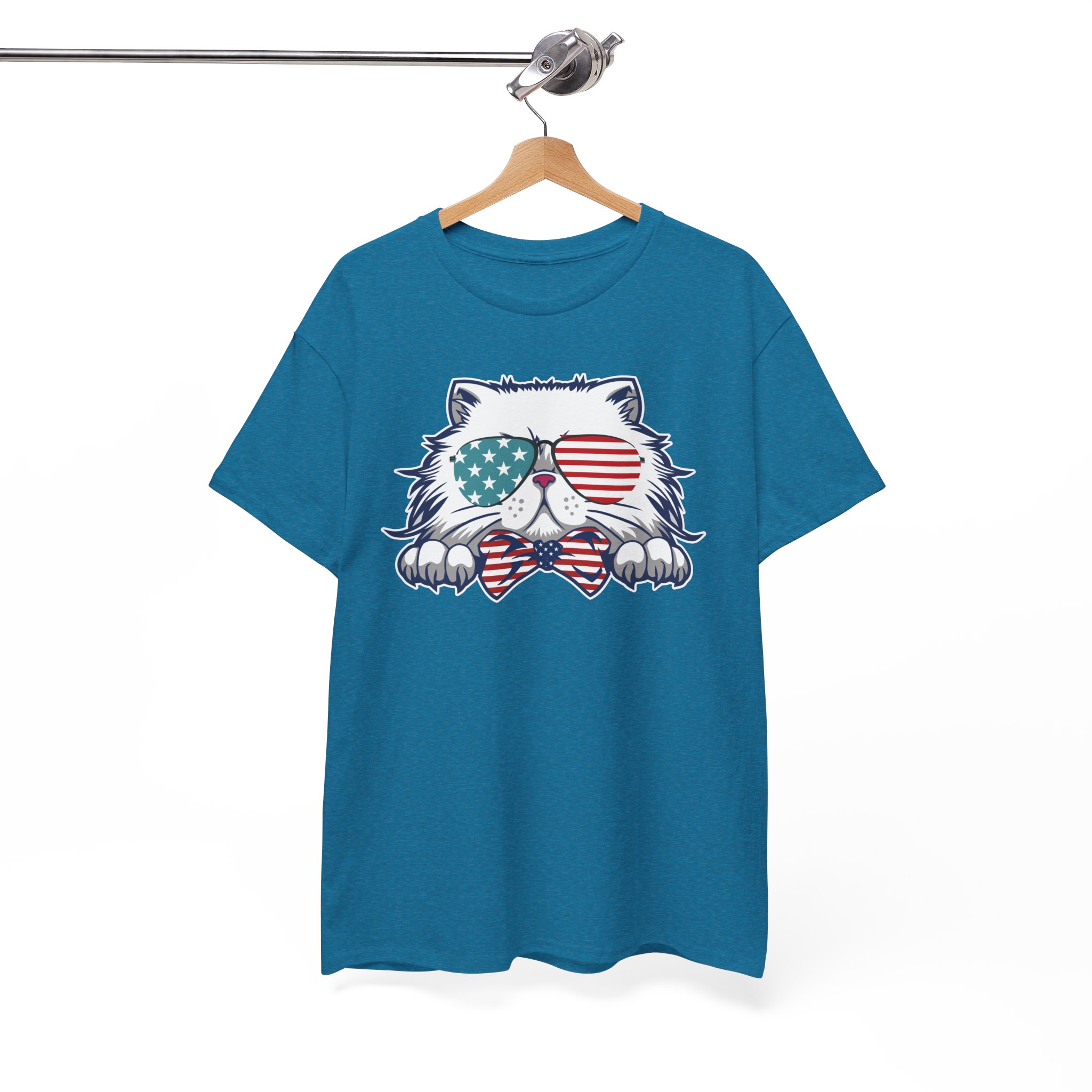 Patriotic Cat 4th of July American T-Shirt - Image 8