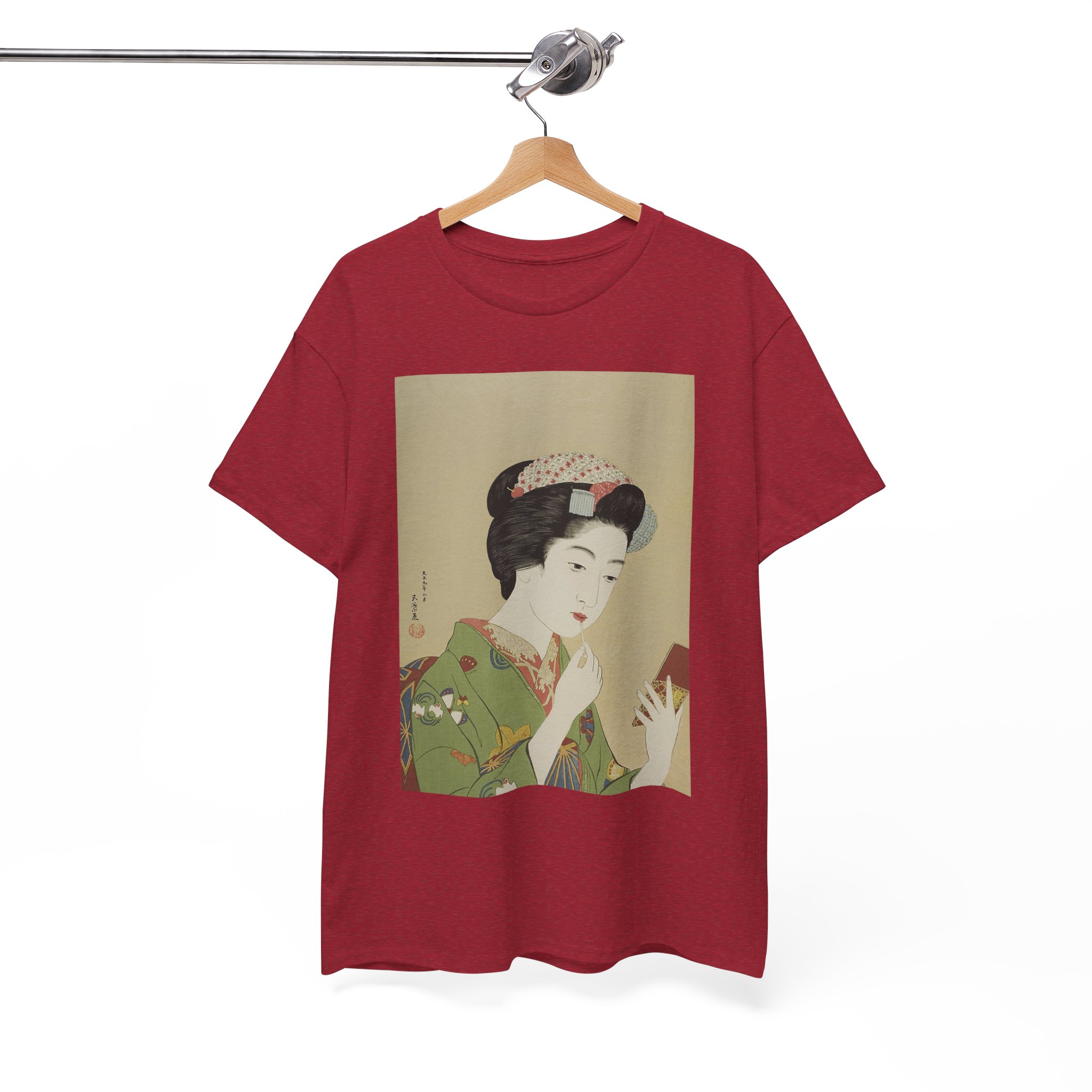 Geisha Japanese Woodblock Art Vintage Retro T‑Shirt - Image 12