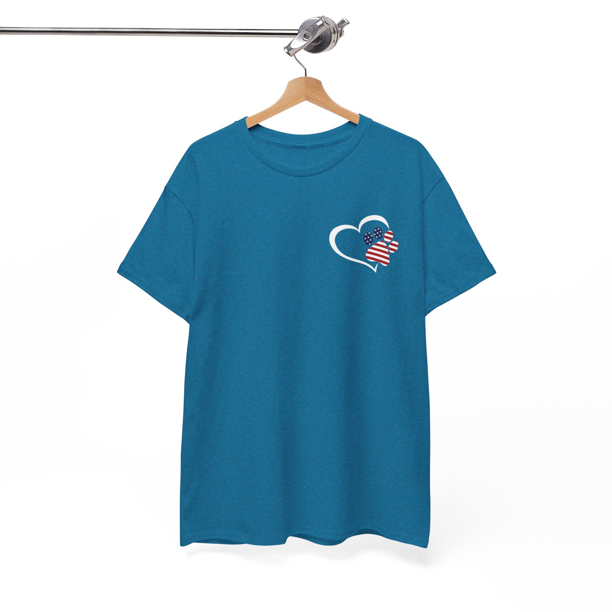 Dog Paw American Patriotic 4th of July T-Shirt - Image 7