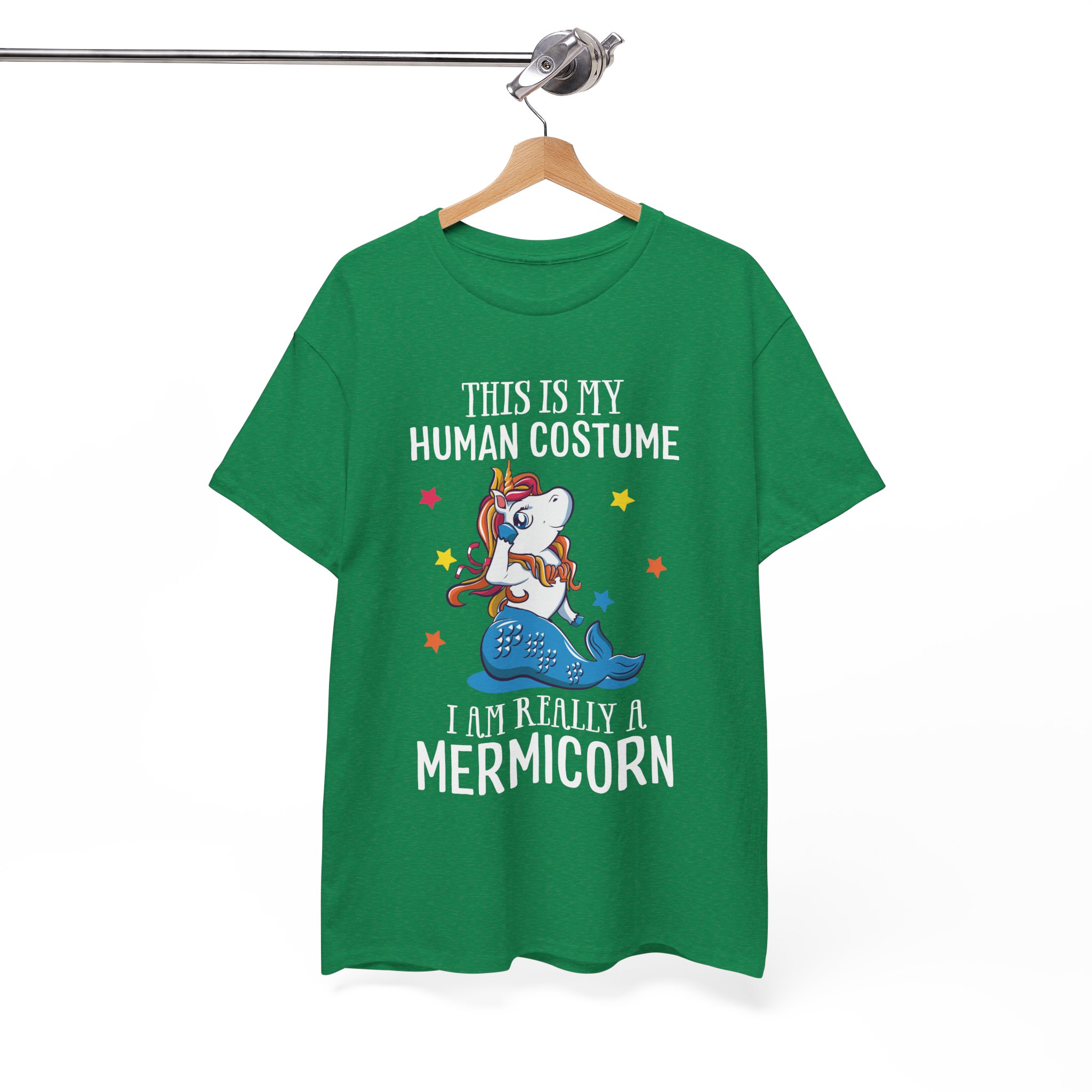 Mermicorn T‑Shirt - "This Is My Human Costume, I Am Really a Mermicorn" Cute Unicorn Merfolk Tee - Image 6