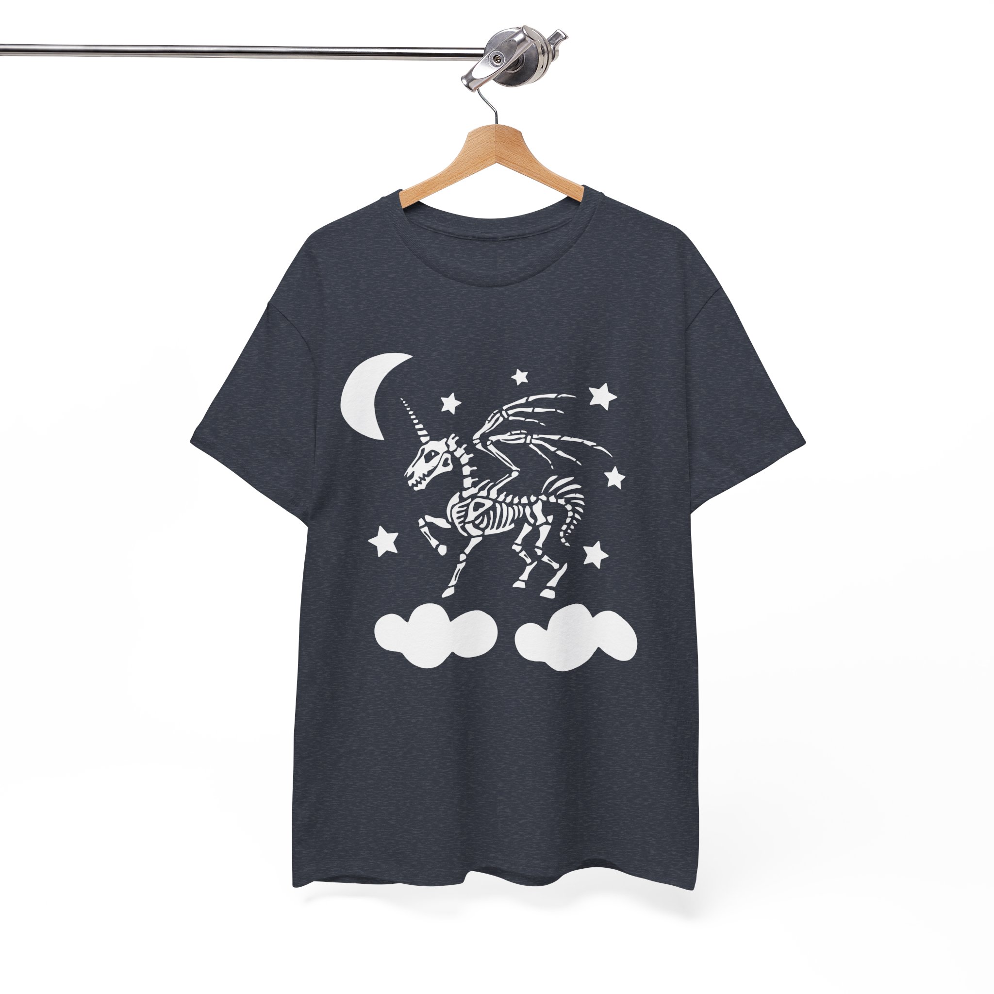 Skeleton Pegasus Moon T‑Shirt - Gothic Unicorn Night Sky Tee - Image 8