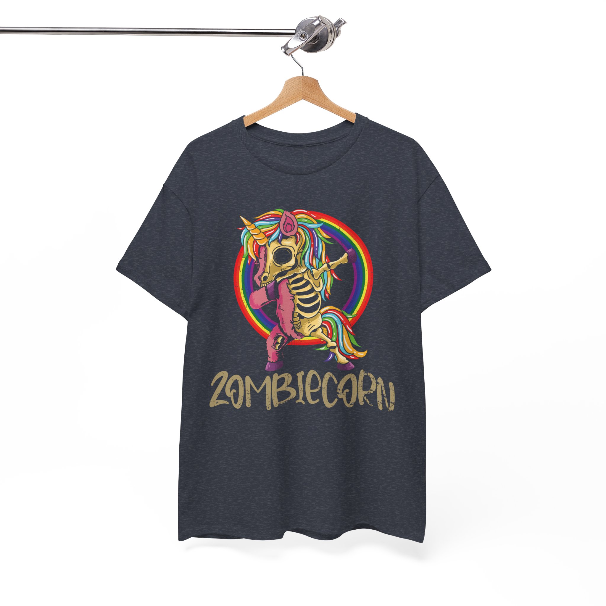 Zombiecorn T-Shirt - Rainbow Skeletal Unicorn Graphic Tee - Image 5