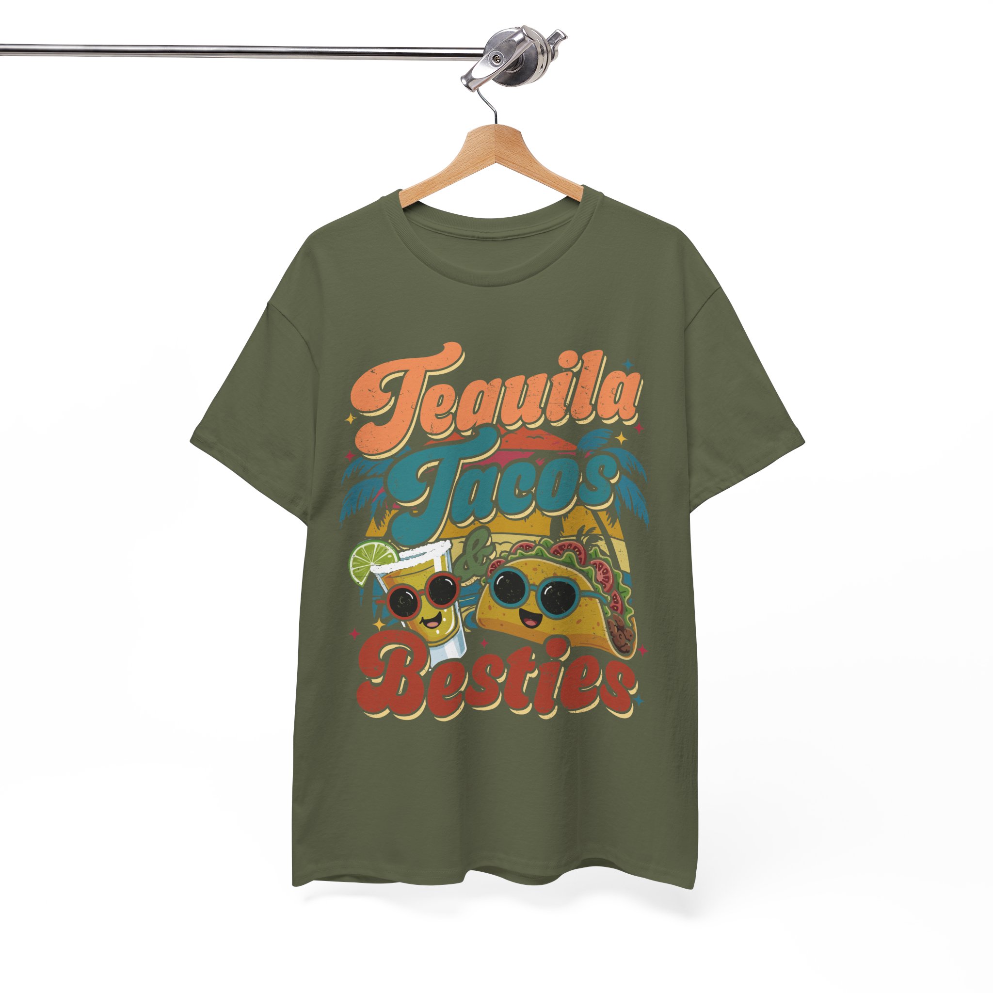 Tequila Tacos And Besties Vintage Retro Taco Festival Shirt - Image 8