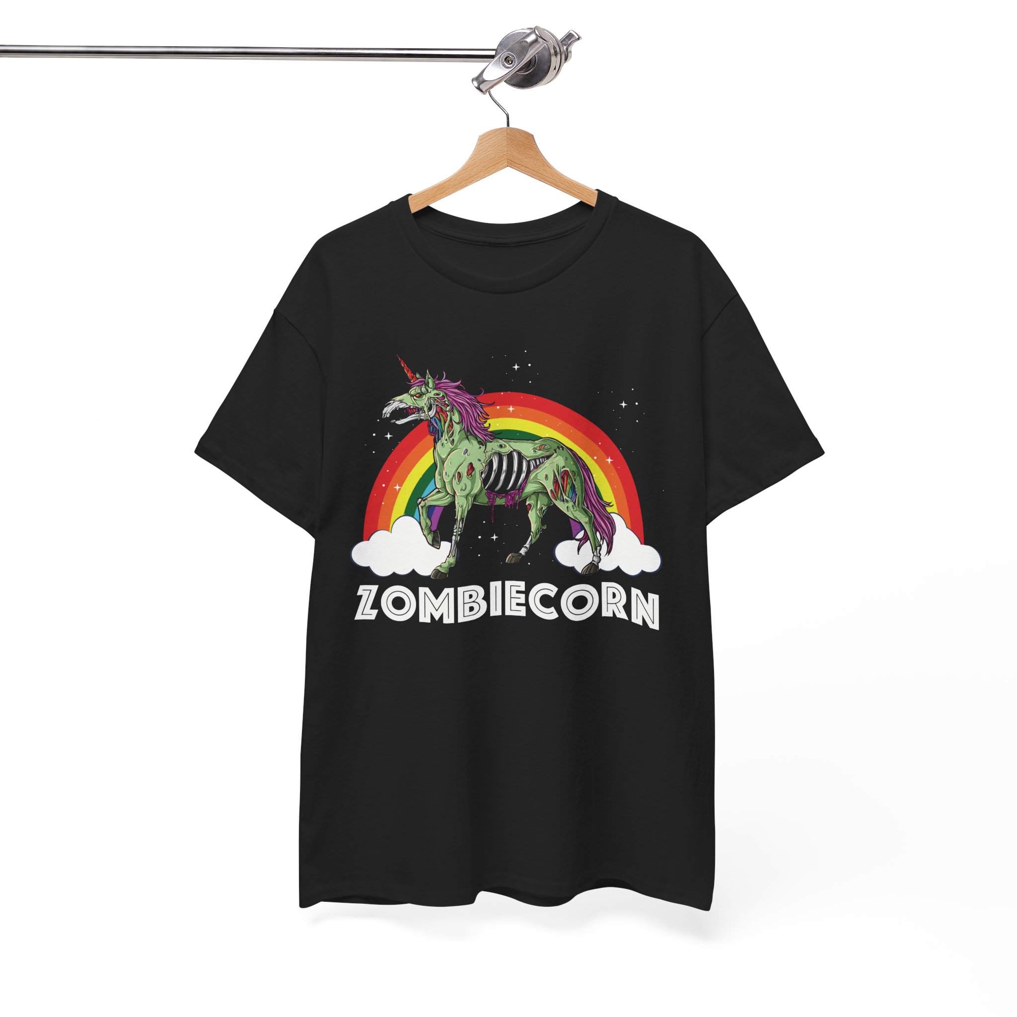 Zombiecorn T‑Shirt - Cute Zombie Unicorn Rainbow Halloween Graphic Tee - Image 3