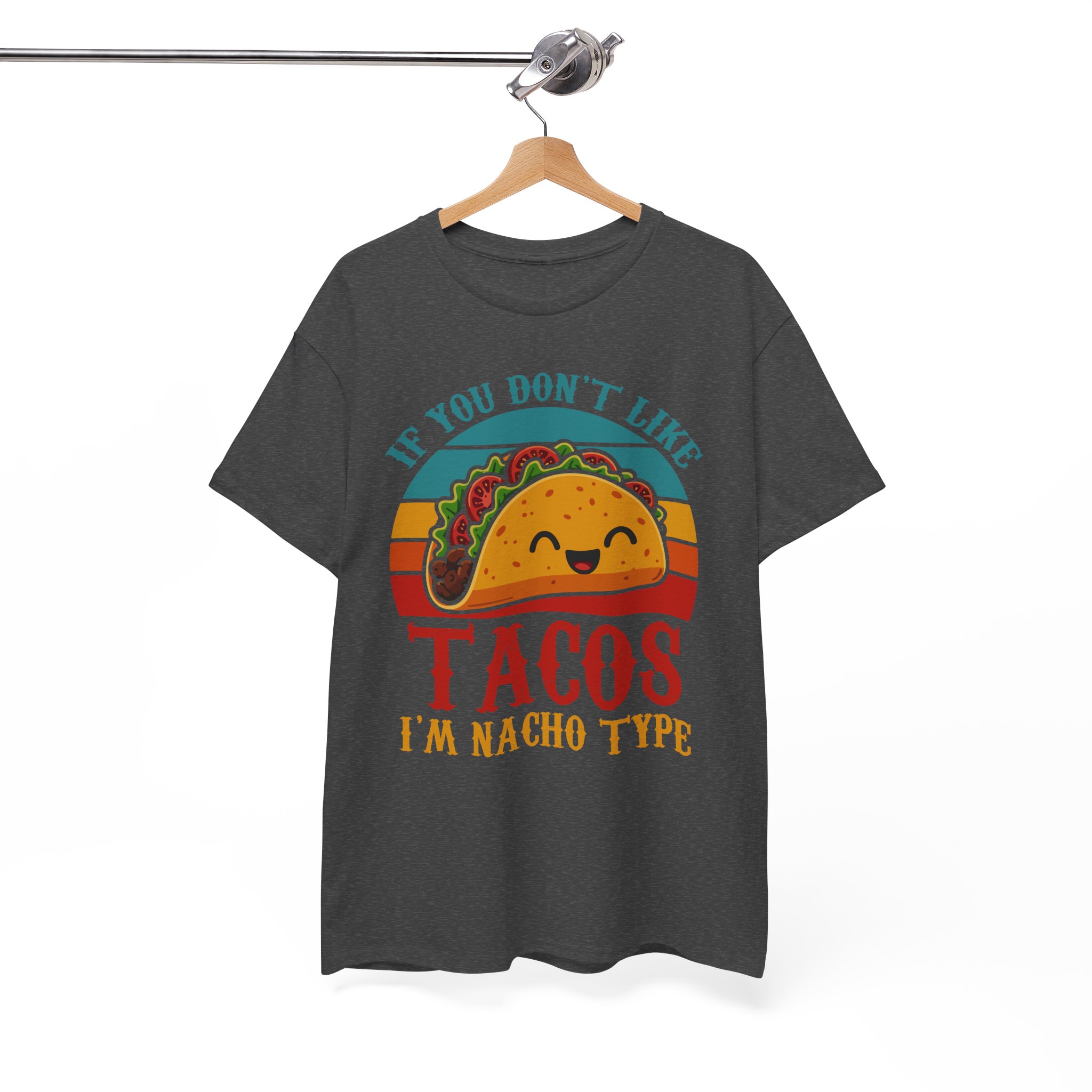 "If You Don't Like Tacos I'm Nacho Type" Retro Taco Shirt - Image 8