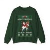 Merry Christmas Ya Filthy Humans Santa Riding Unicorn Ugly Sweatshirt
