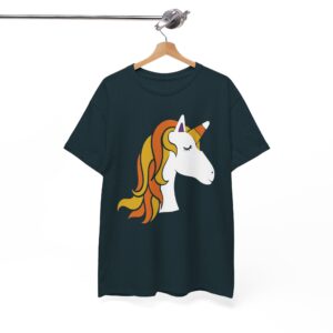 Retro Orange Unicorn T-Shirt - Cute Fantasy Graphic Tee for Kids & Adults