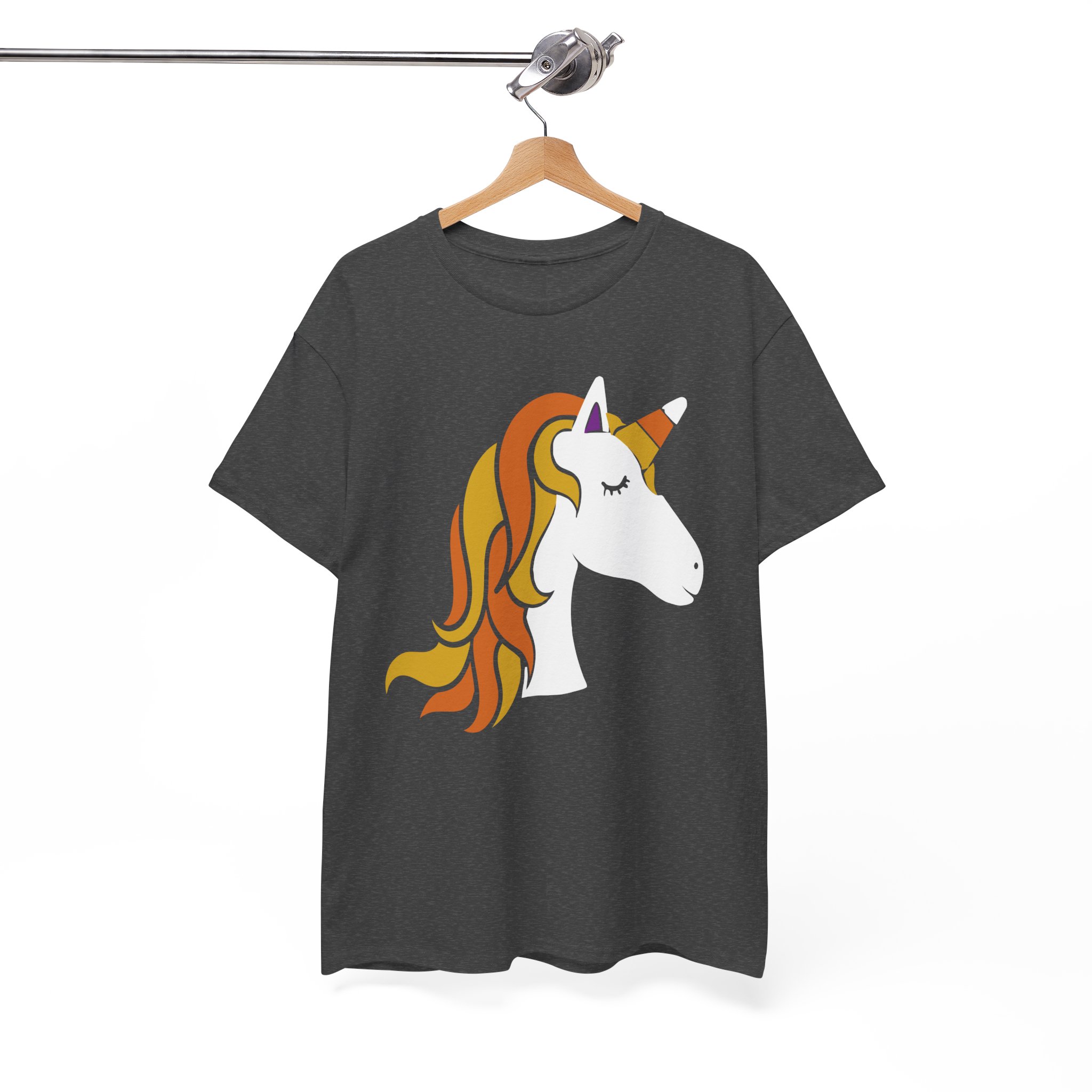 Retro Orange Unicorn T-Shirt - Cute Fantasy Graphic Tee for Kids & Adults - Image 5