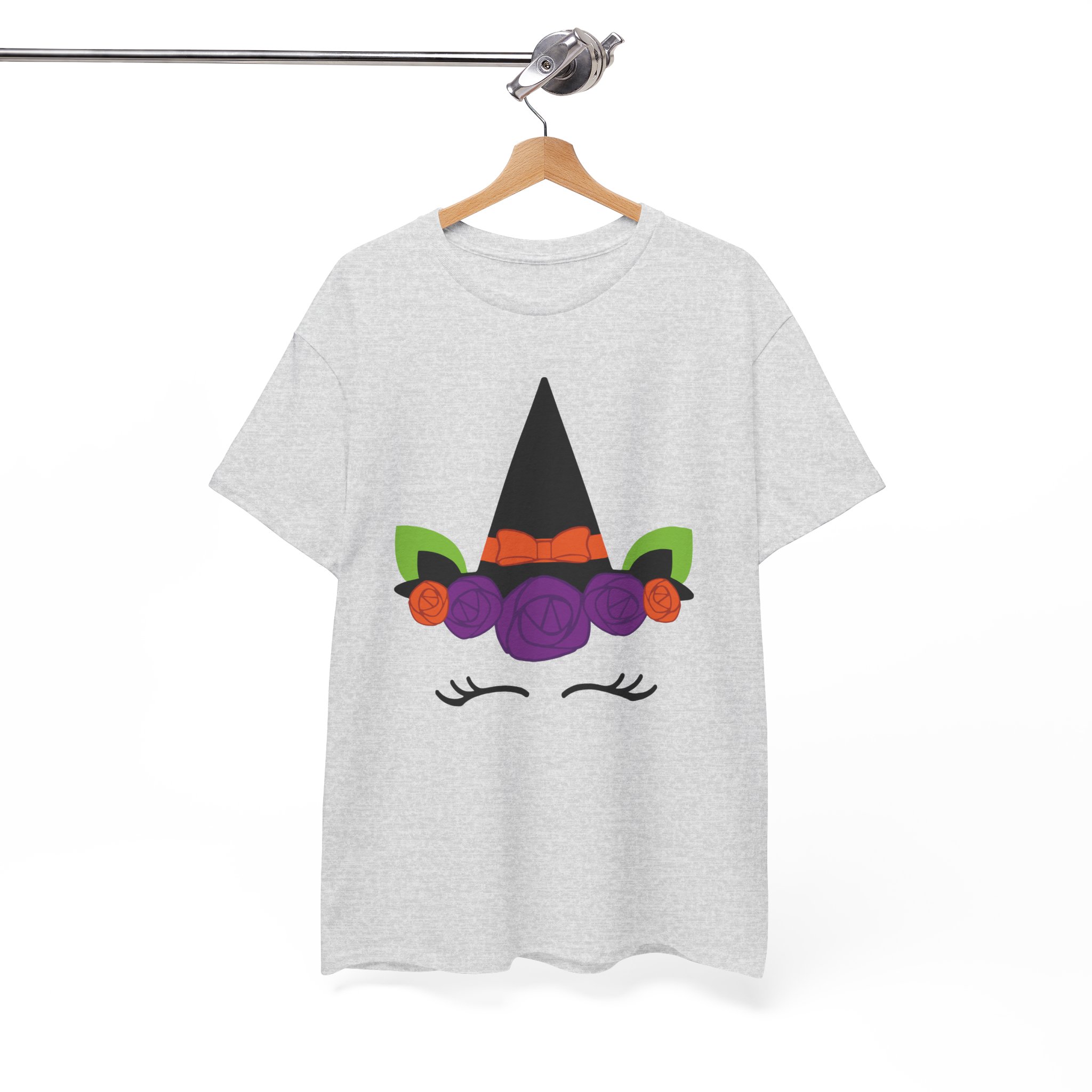 Witch Unicorn Tee - Floral Witch Hat Cute Halloween Shirt - Image 3
