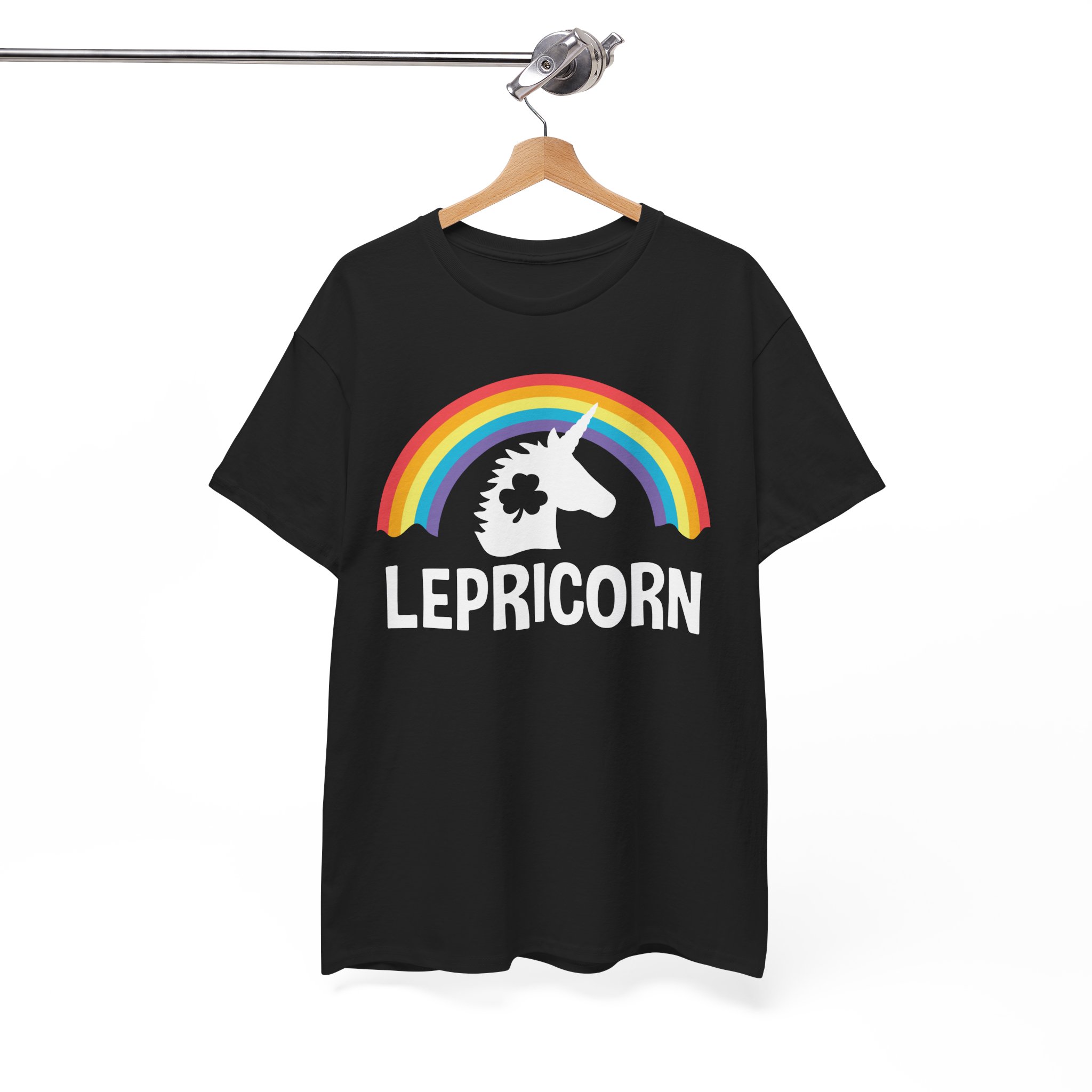 Lepricorn Rainbow Unicorn T‑Shirt - Funny St. Patrick’s Day Leprechaun Unicorn Tee - Image 3