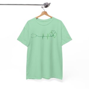 Nurse Stethoscope to Shamrock Heartbeat T-Shirt