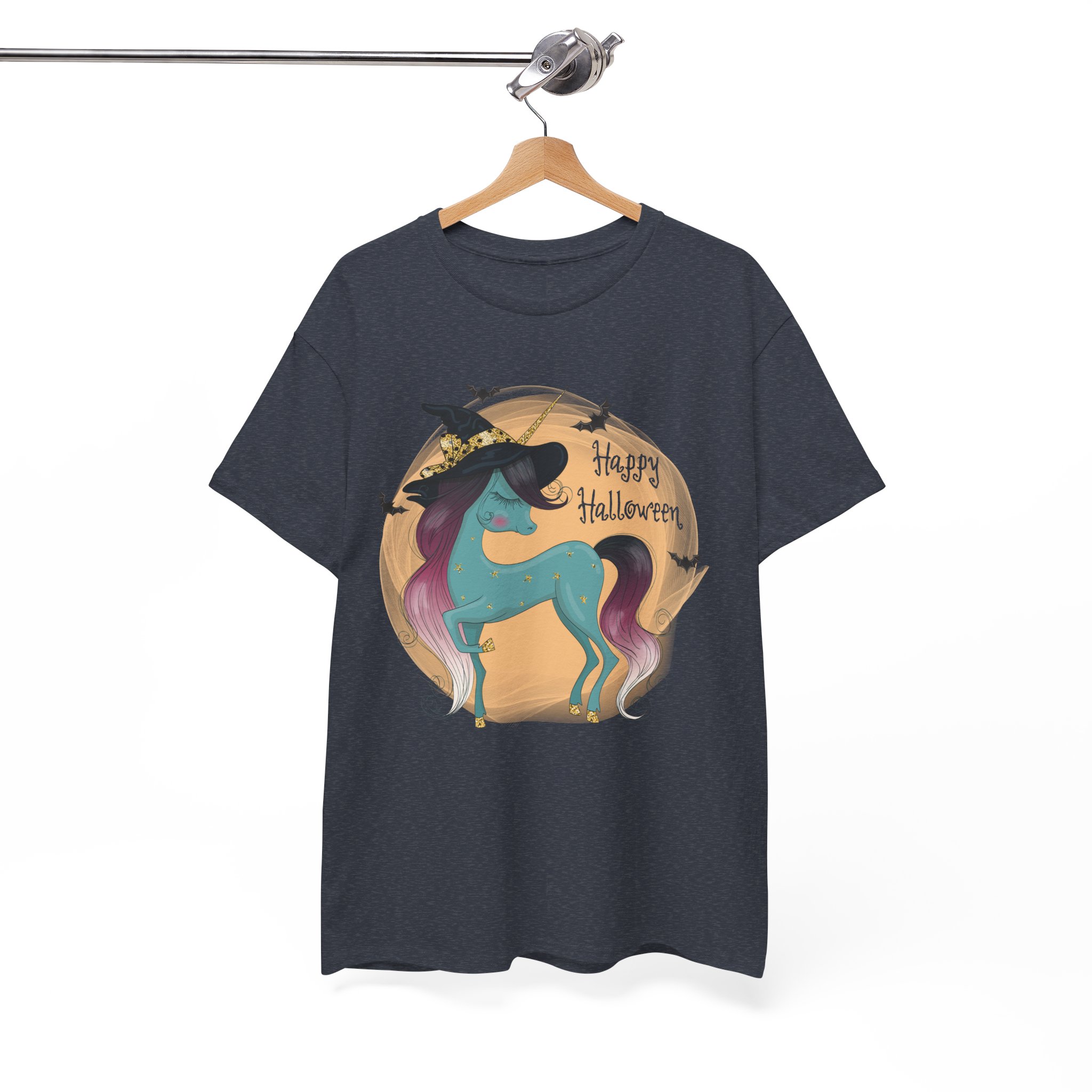 Happy Halloween Unicorn T-Shirt - Witch Hat Fantasy Tee - Image 8