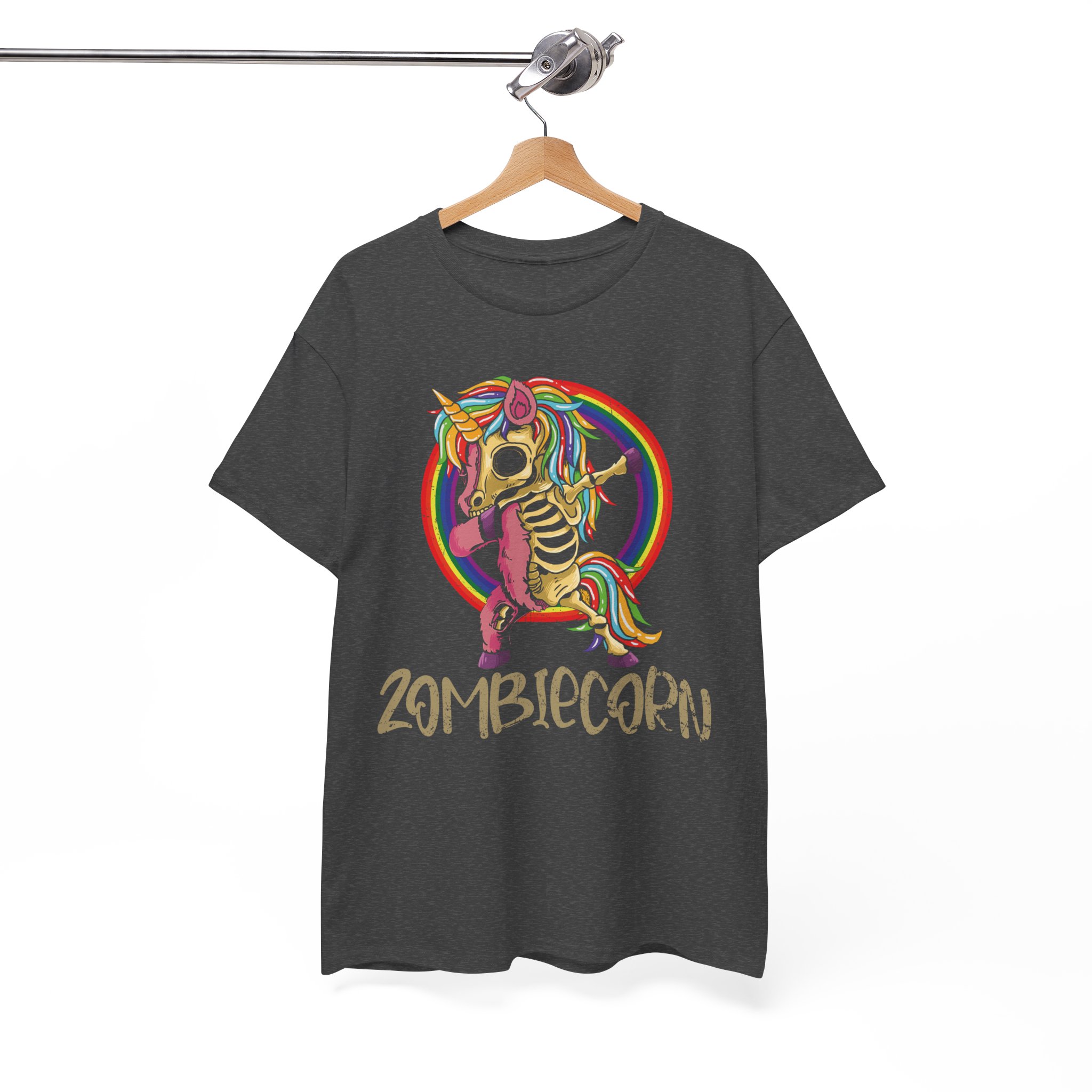 Zombiecorn T-Shirt - Rainbow Skeletal Unicorn Graphic Tee - Image 3