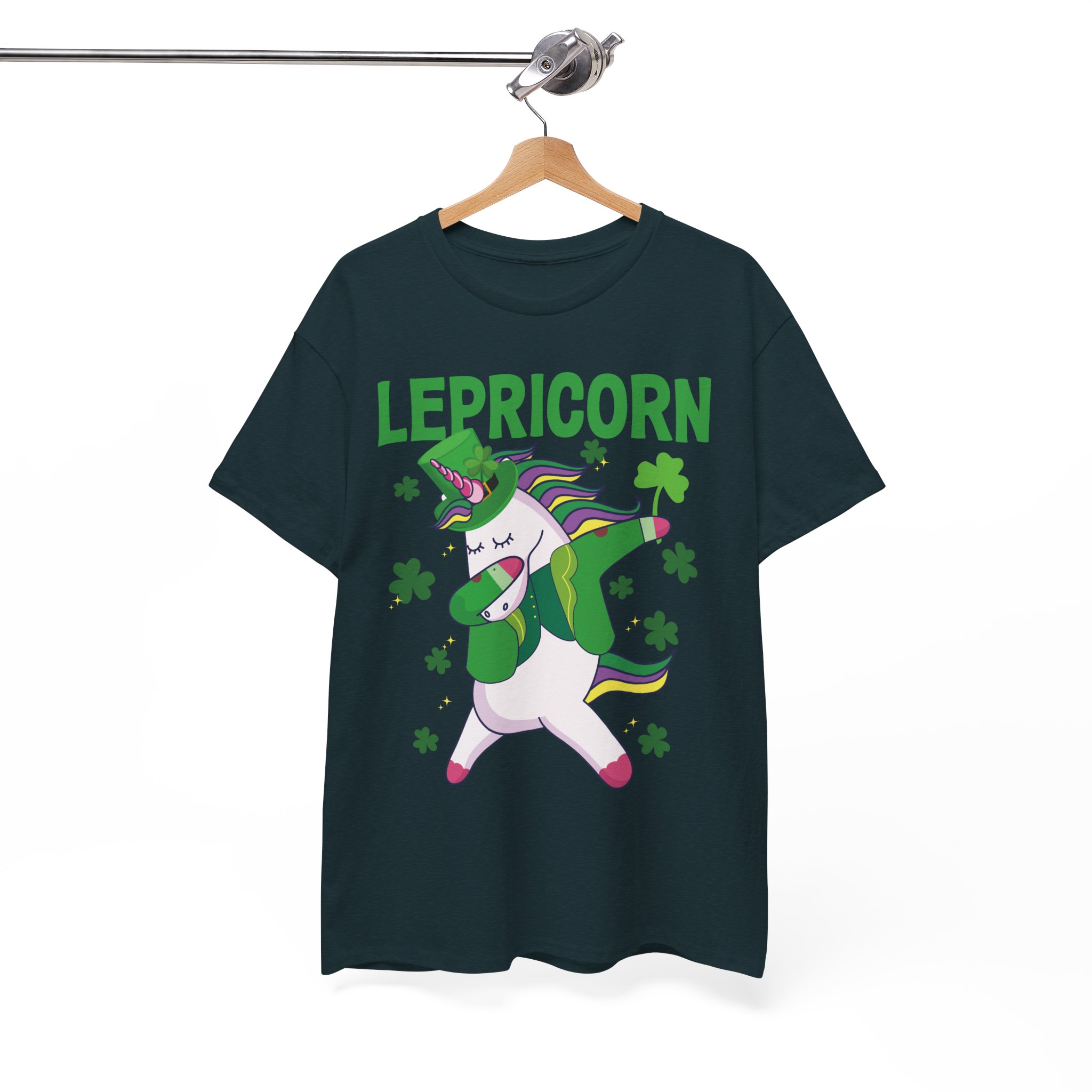 Lepricorn Unicorn T-Shirt - Funny St. Patrick’s Day Dab Dabbing Rainbow Shamrock Tee - Image 5