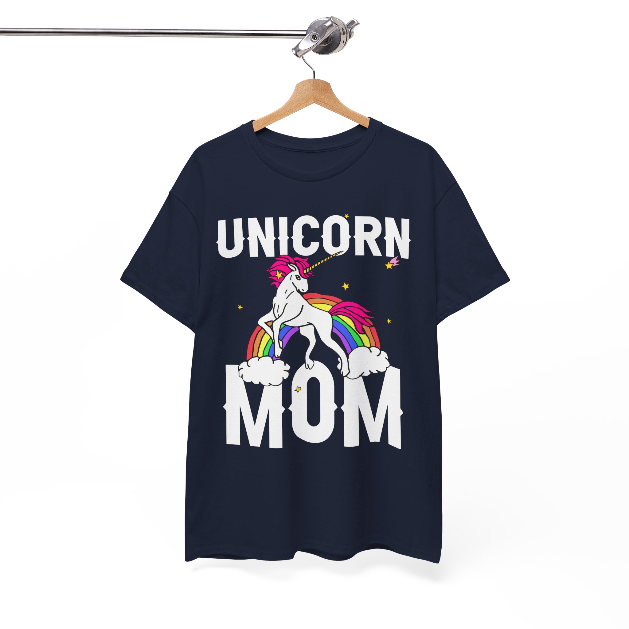 Unicorn Mom T-Shirt - Cute Rainbow Unicorn Graphic Tee for Mothers - Image 9
