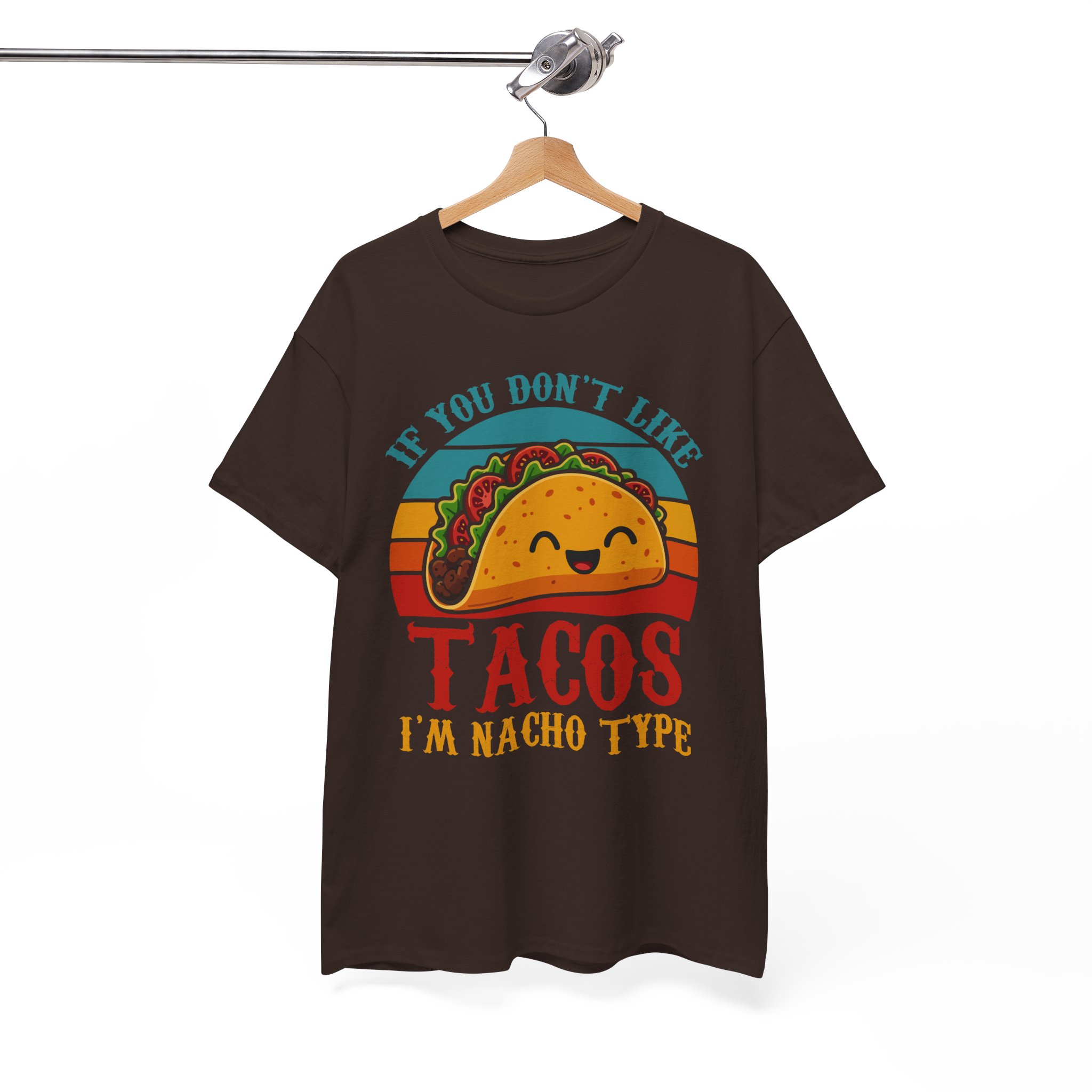 "If You Don't Like Tacos I'm Nacho Type" Retro Taco Shirt - Image 4