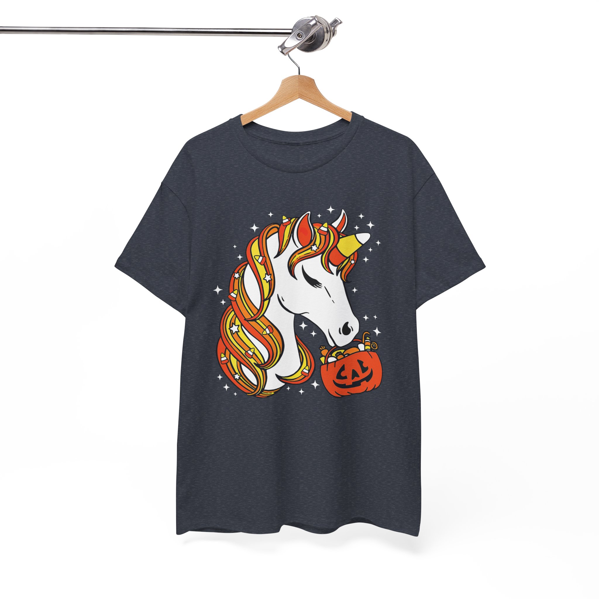 Halloween Unicorn T-Shirt - Cute Pumpkin Trick-or-Treat Graphic Tee - Image 10