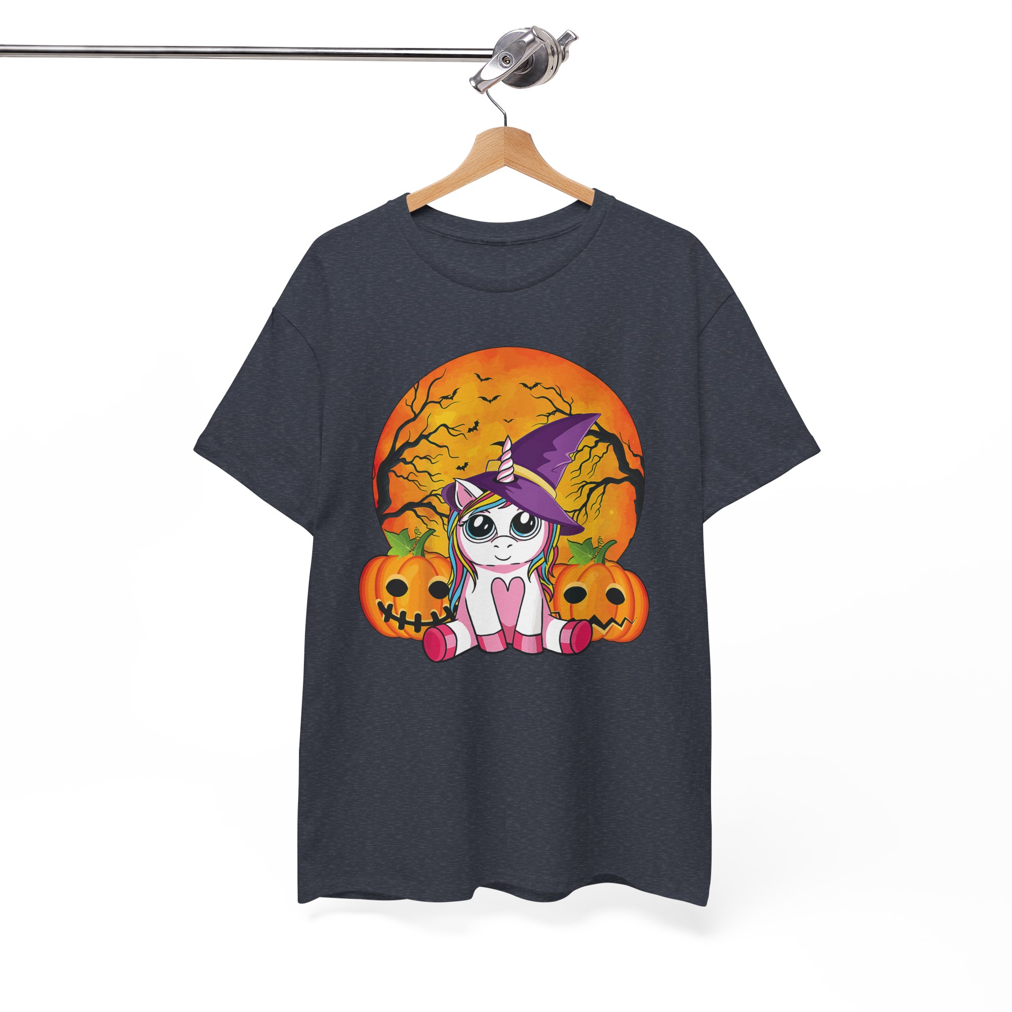 Halloween Cat Tee - Cute Witch Kitty with Pumpkins Shirt - Image 8