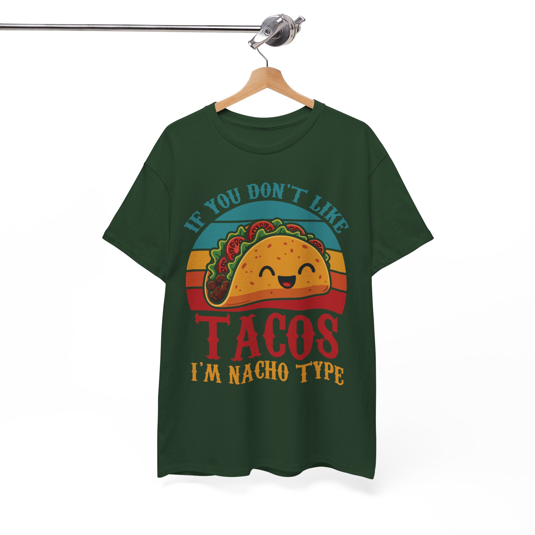 "If You Don't Like Tacos I'm Nacho Type" Retro Taco Shirt - Image 7