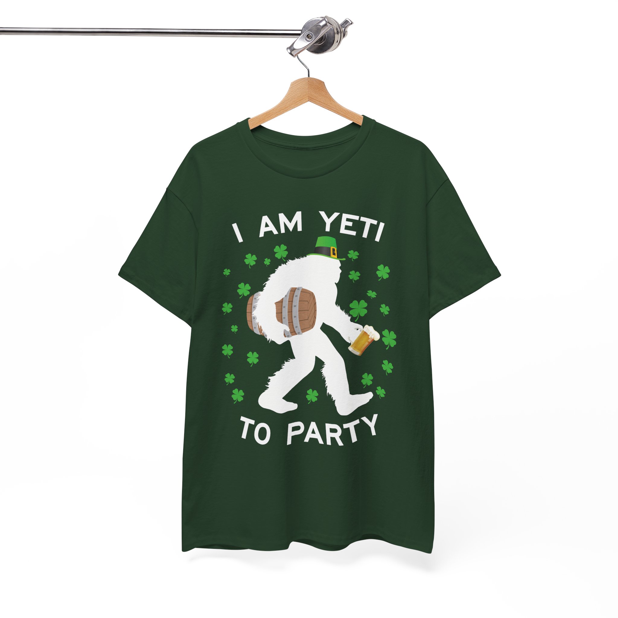 I Am Yeti to Party T-Shirt - St. Patrick’s Day Party Beer Yeti Tee - Image 4
