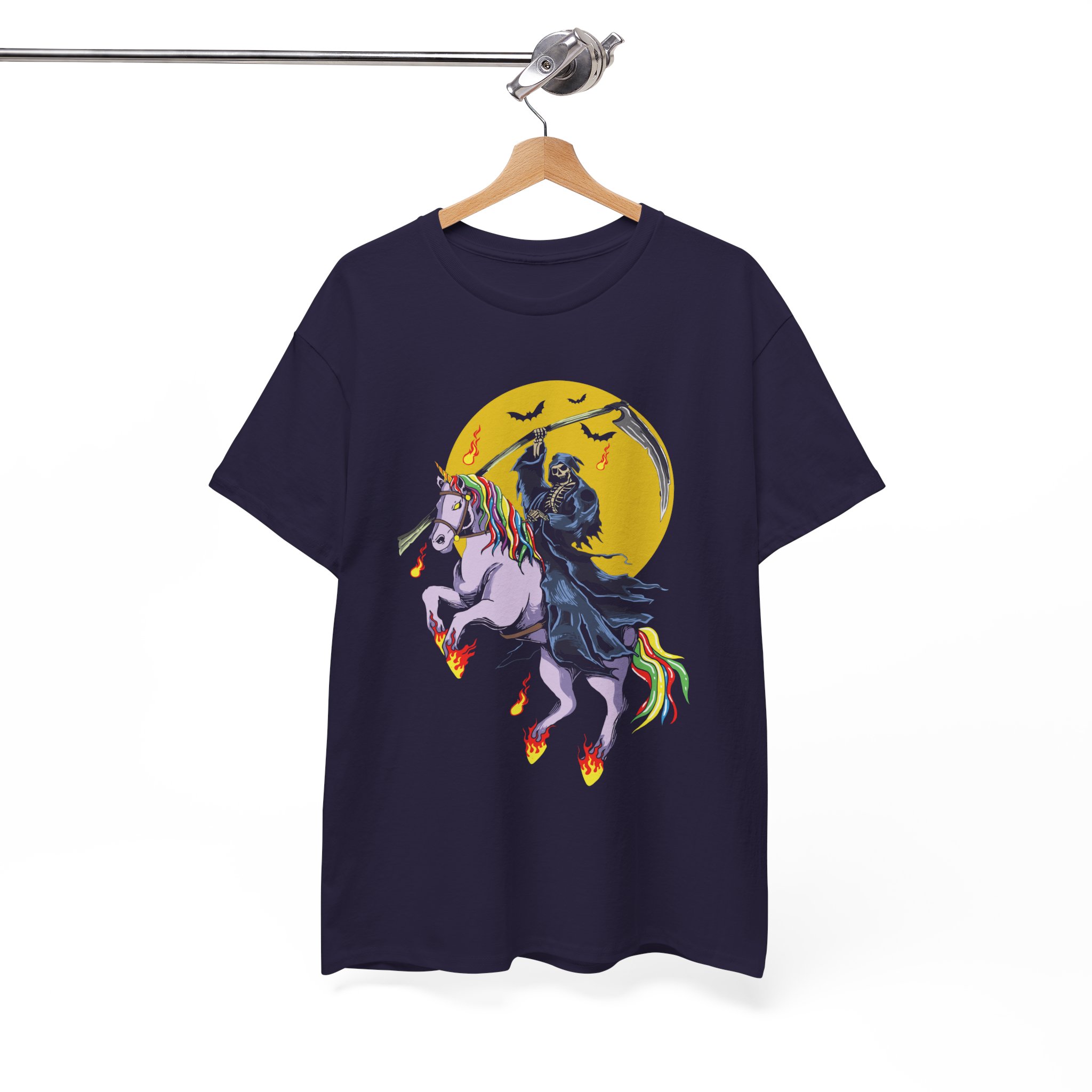 Grim Reaper Unicorn T‑Shirt - Gothic Rainbow Horse Moon Tee - Image 8