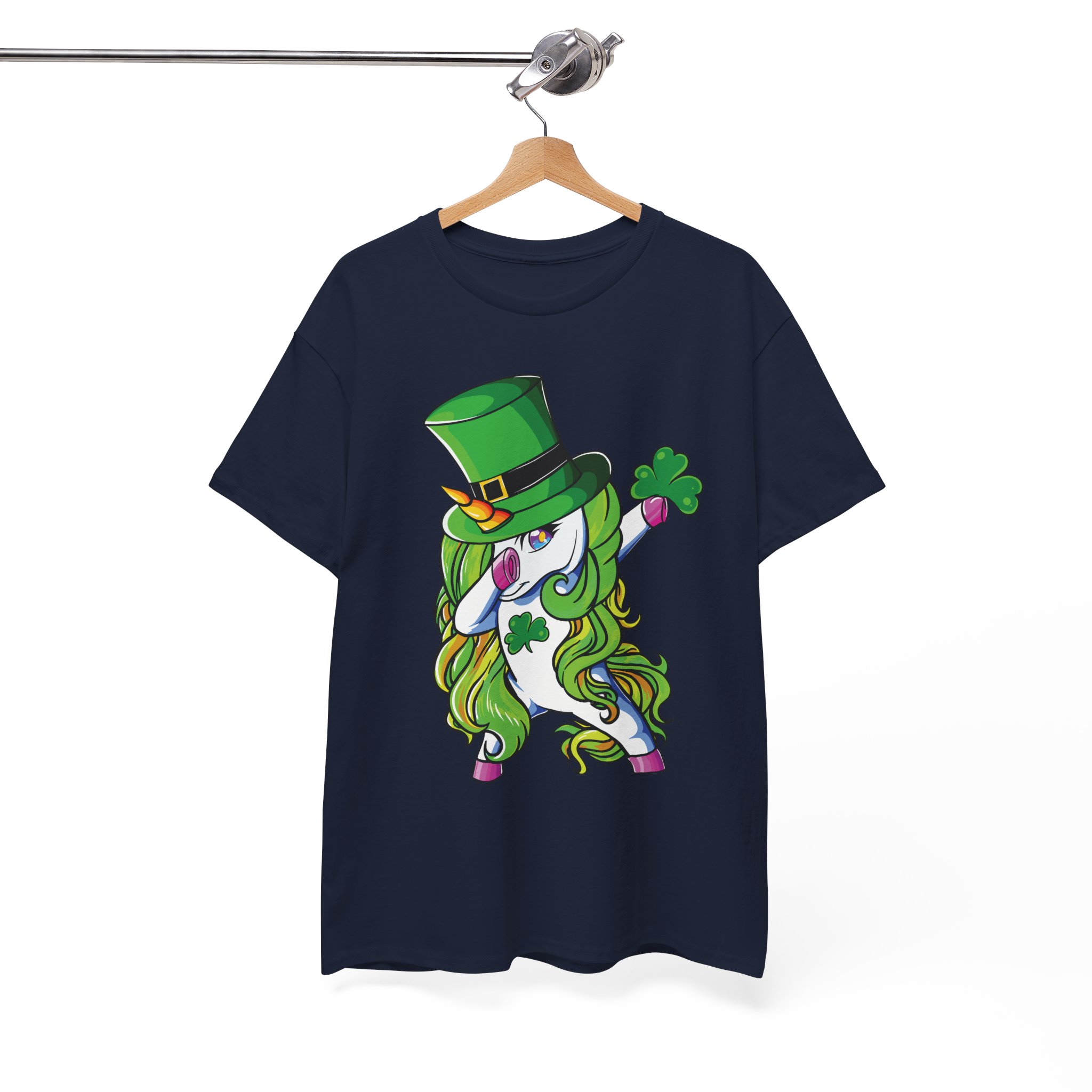 St. Patrick's Day Dabbing Unicorn T‑Shirt - Lucky Clover Leprechaun Tee - Image 12