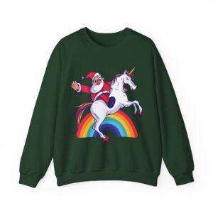 Santa Riding Unicorn Rainbow Sweatshirt