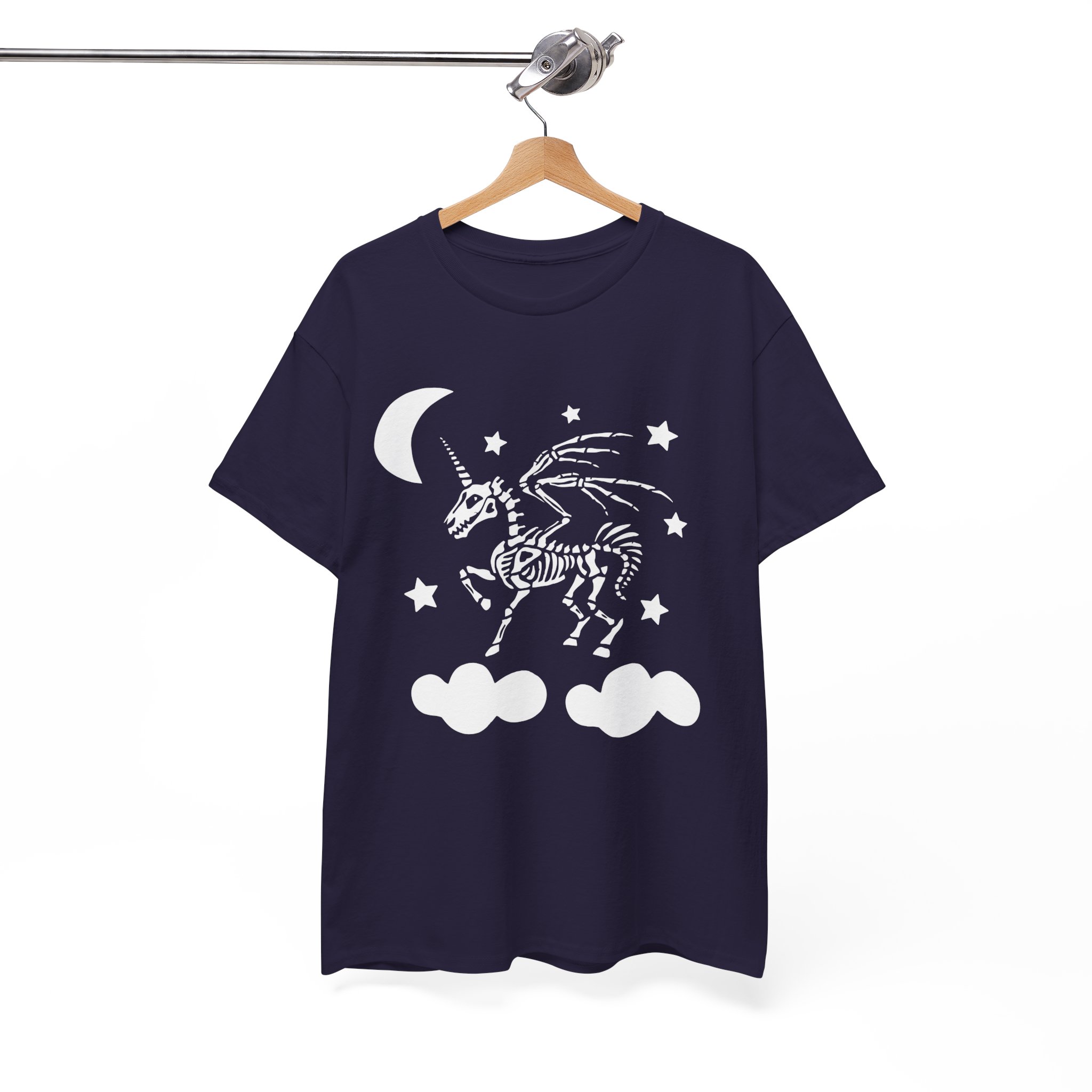 Skeleton Pegasus Moon T‑Shirt - Gothic Unicorn Night Sky Tee - Image 12