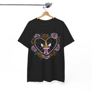 Pi Unicorn Floral Heart T-Shirt