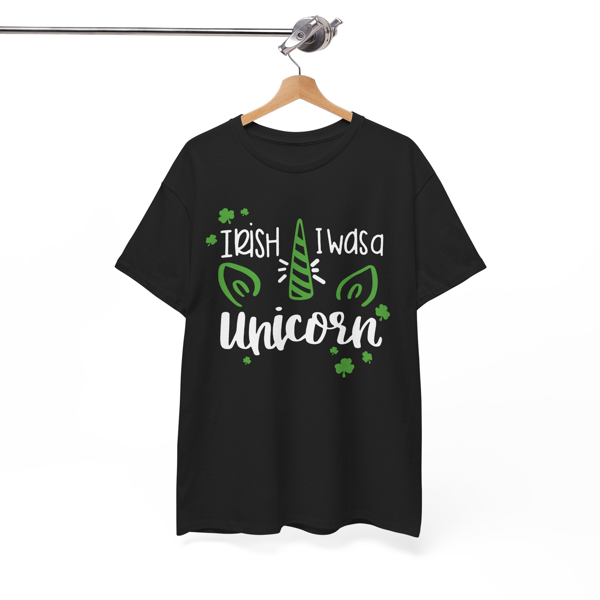 St. Patrick's Day Unicorn T-Shirt - "Irish I Was a Unicorn" Funny Shamrock Tee - Image 3