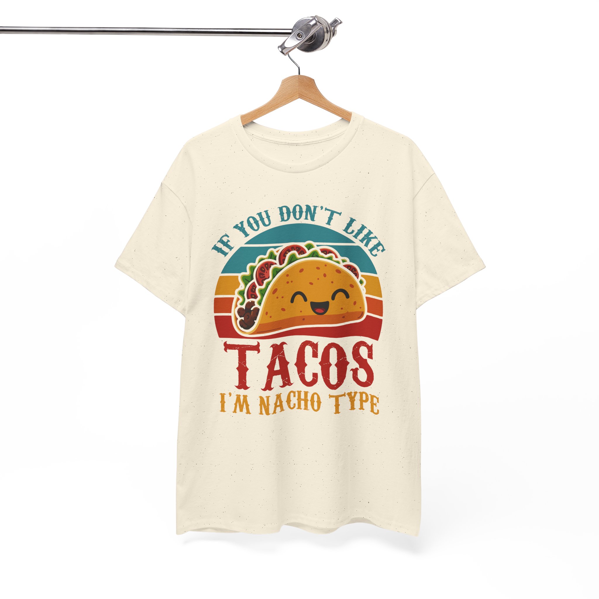"If You Don't Like Tacos I'm Nacho Type" Retro Taco Shirt - Image 5