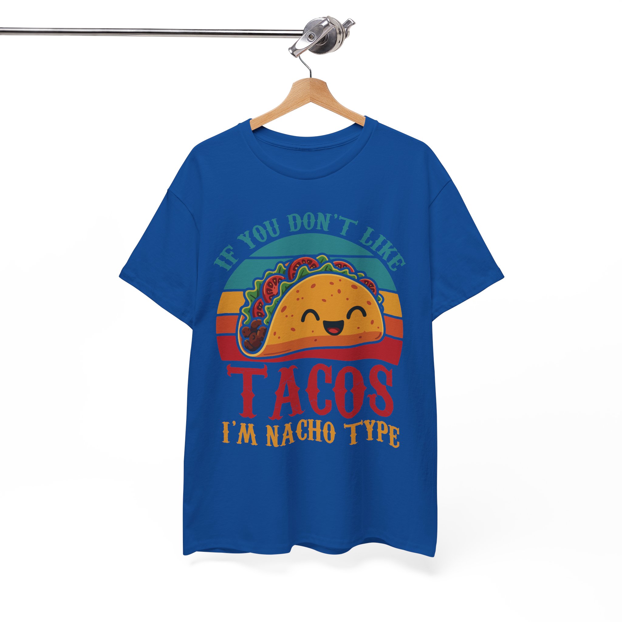 "If You Don't Like Tacos I'm Nacho Type" Retro Taco Shirt - Image 11