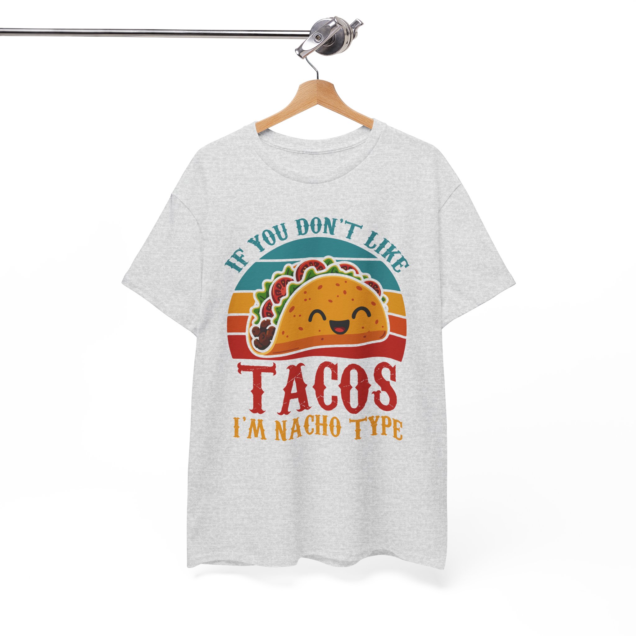 "If You Don't Like Tacos I'm Nacho Type" Retro Taco Shirt - Image 3